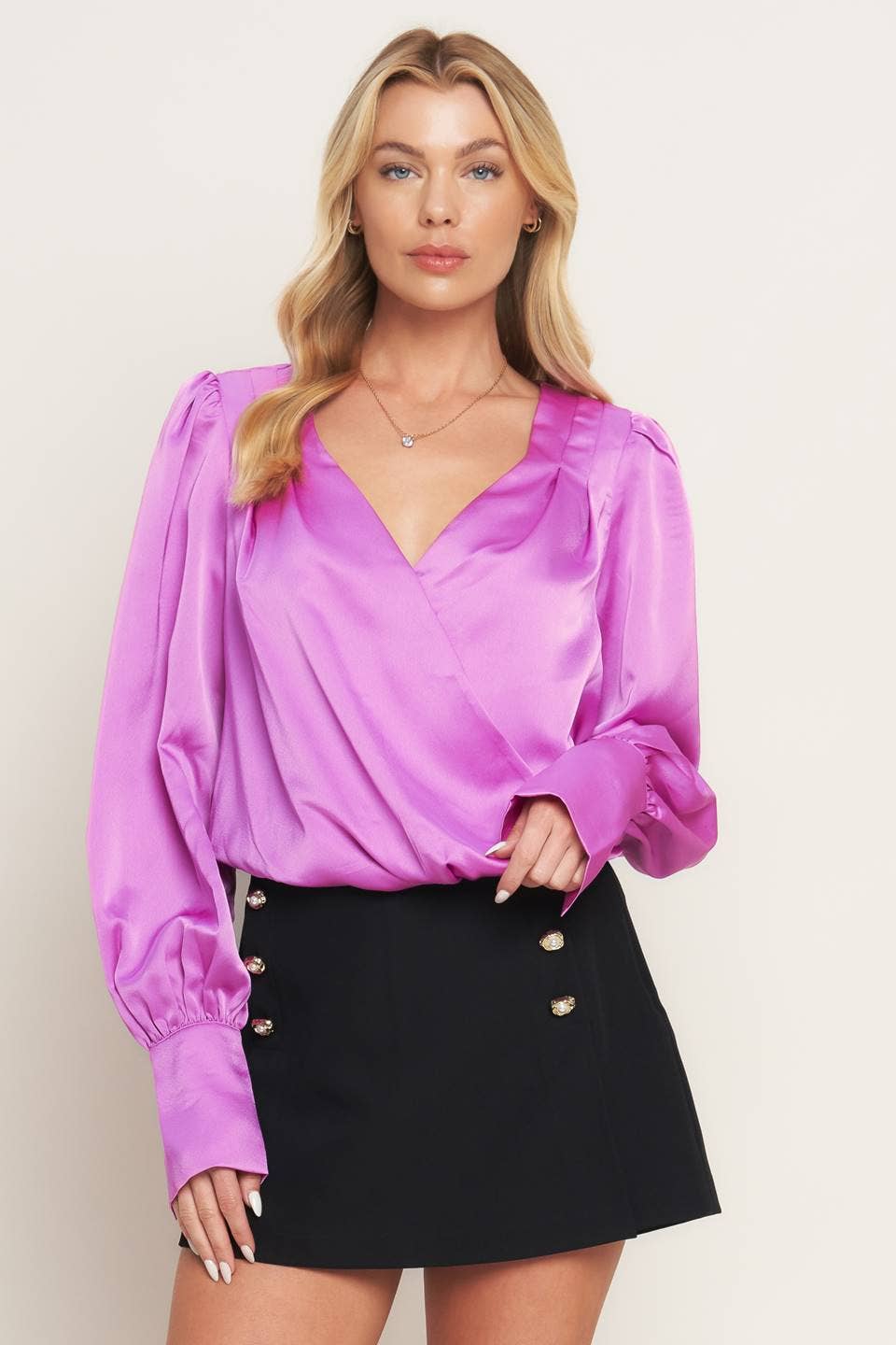 The Pink Champagne Satin Blouse
