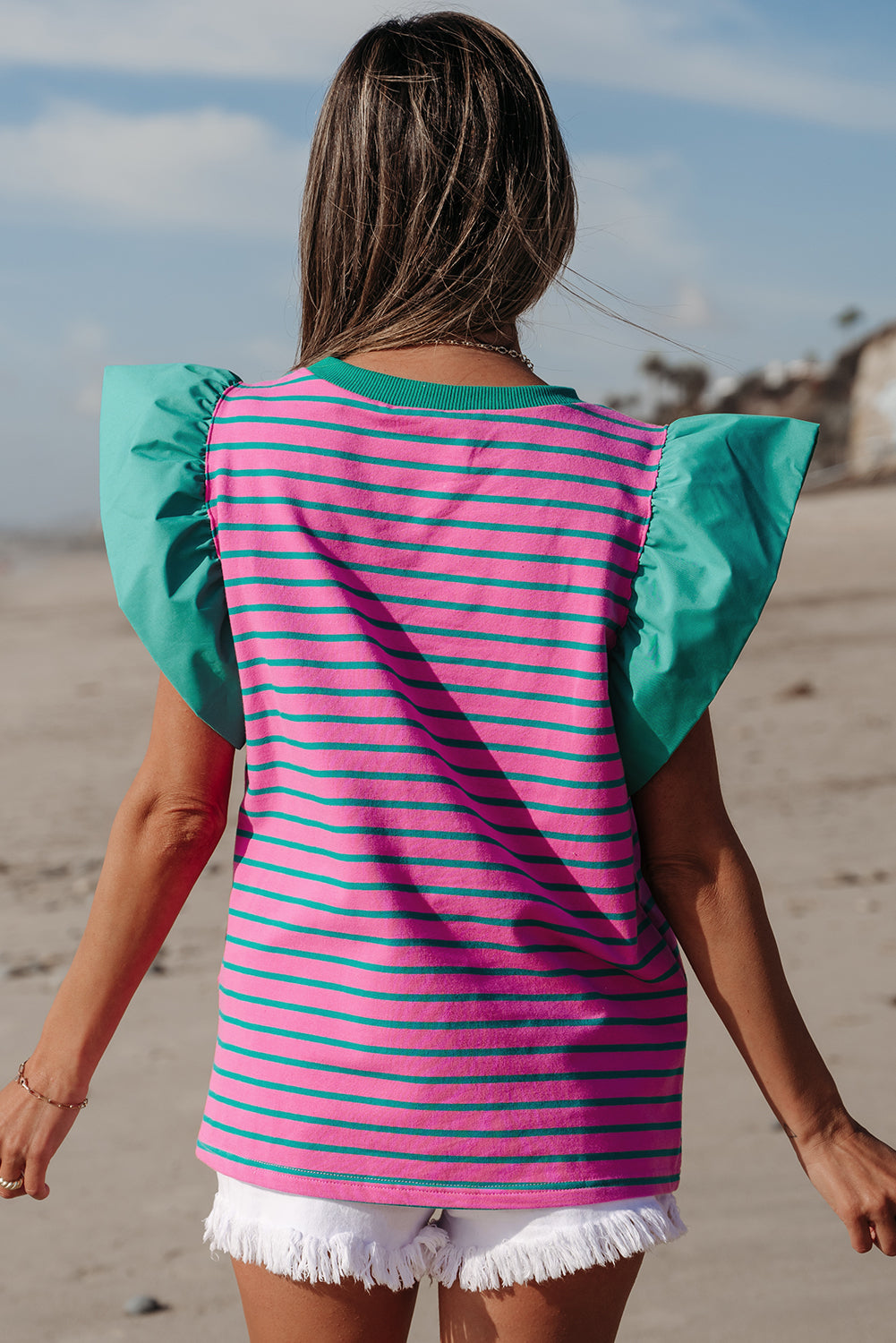 The Palm Springs Stripe Statement Blouse