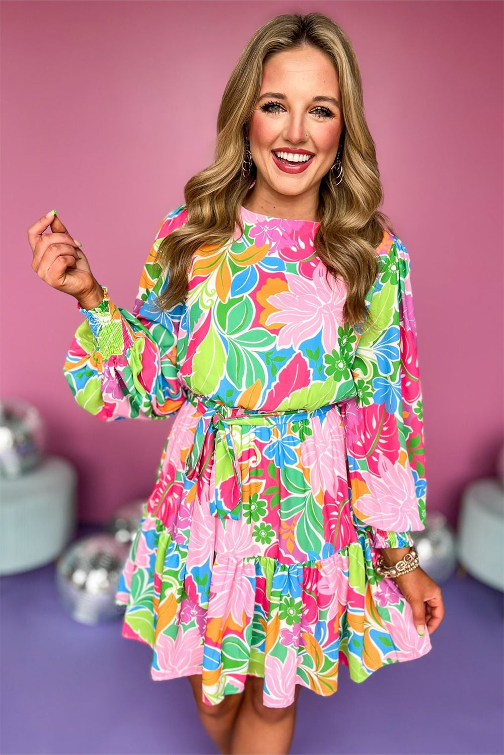 Palm Springs Bloom Tiered Dress