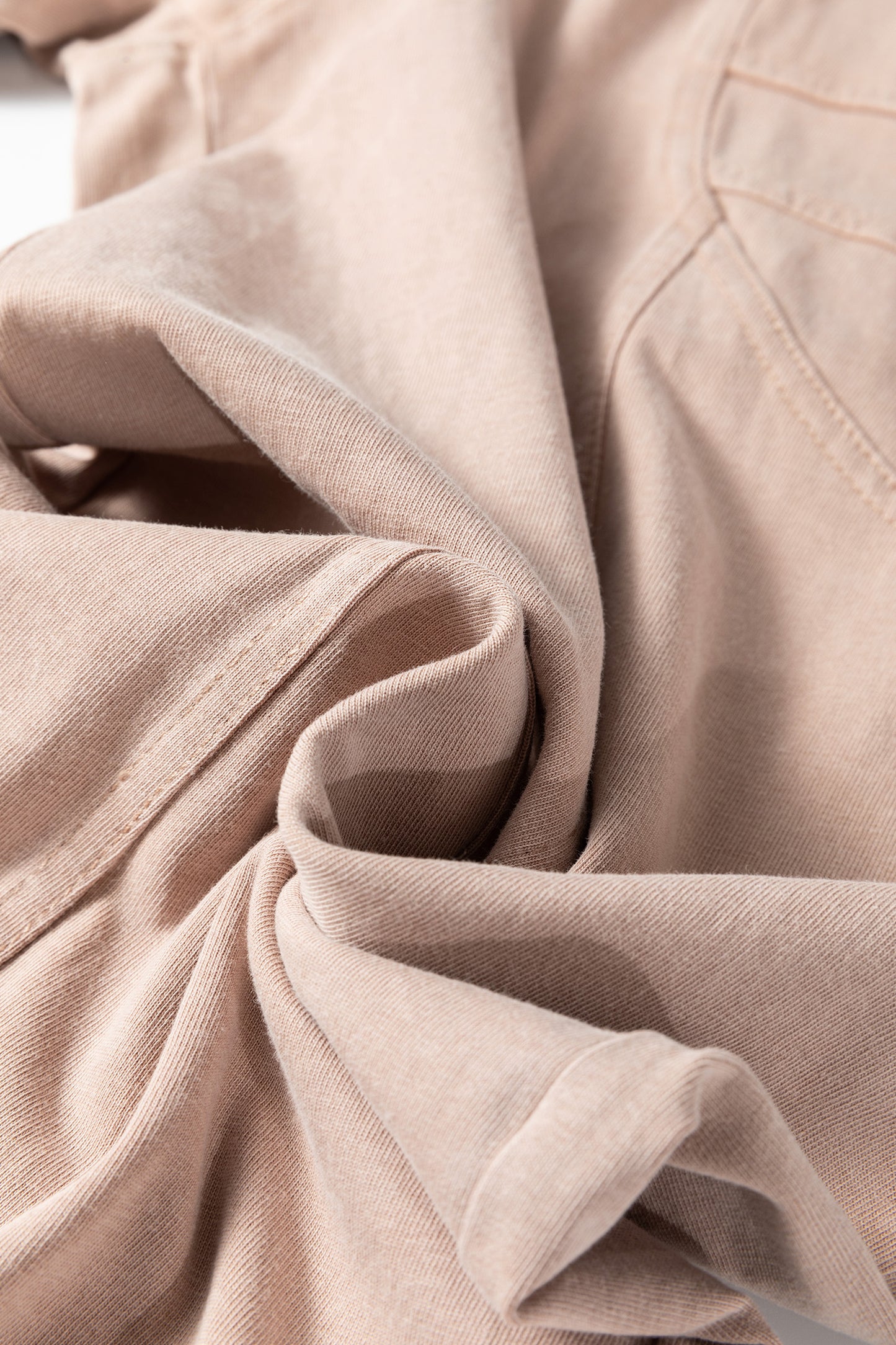 Beige Mineral Wash Pocketed Wide Leg Pants
