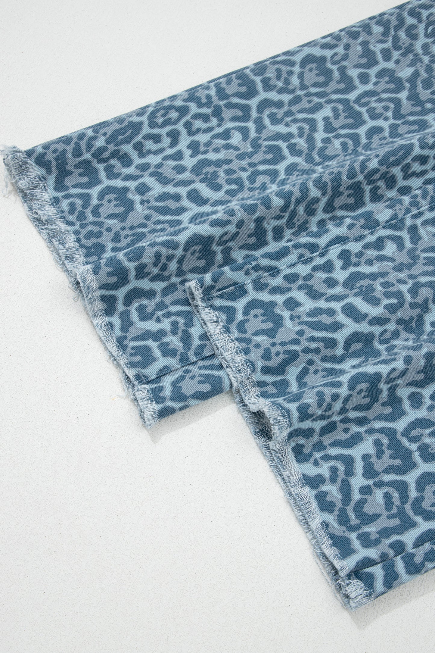 Blue Haze Leopard Wide-Leg Pants