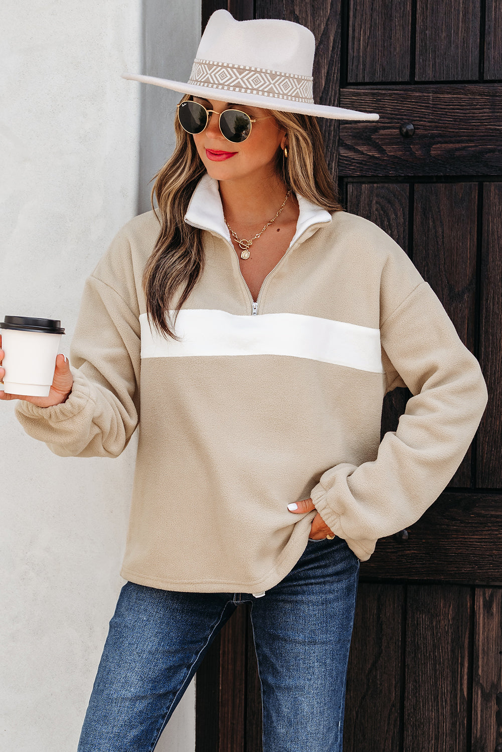 Latte Layers Fleece Pullover