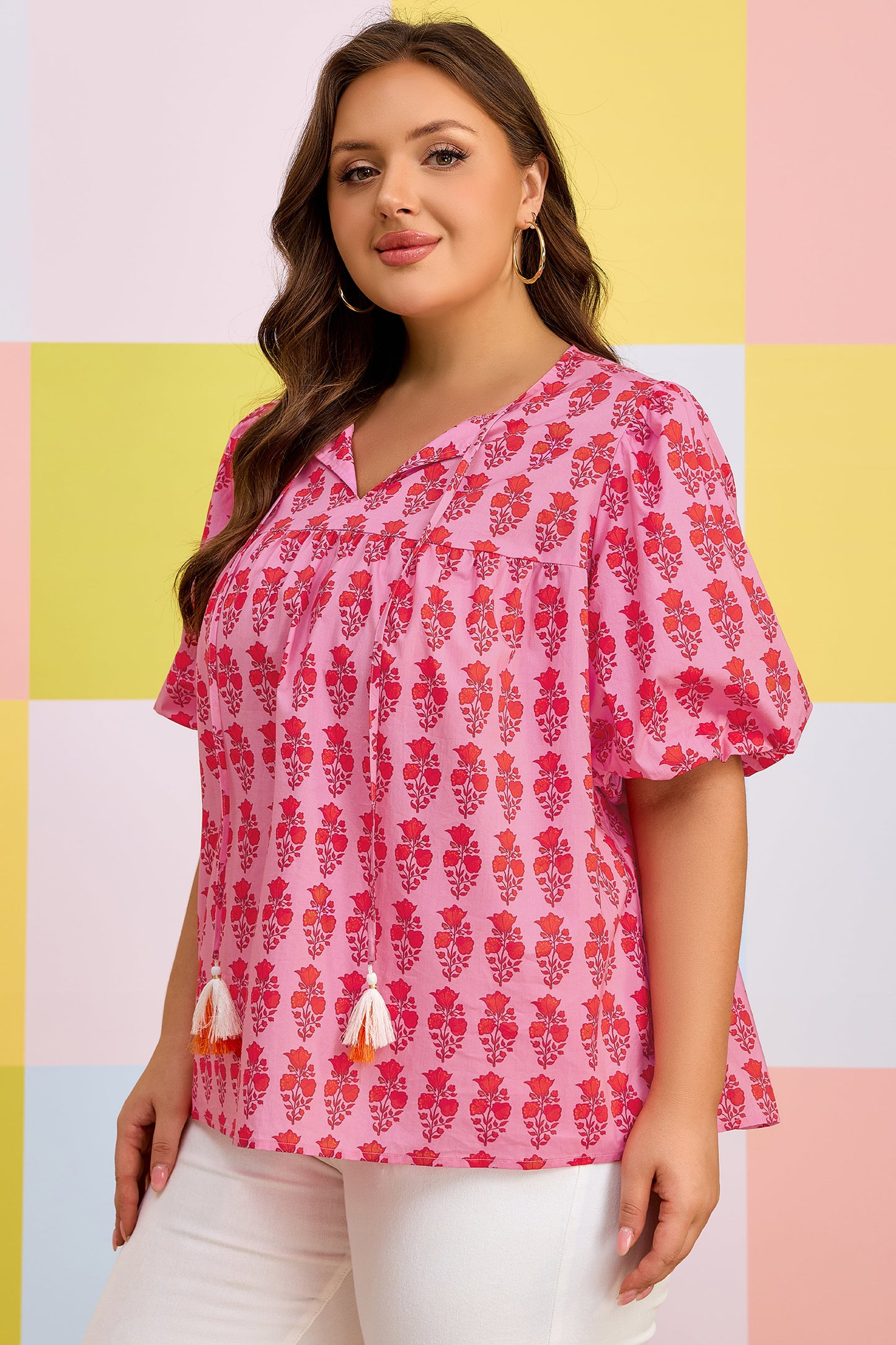 Pink Petals & Punch Blouse Curvy