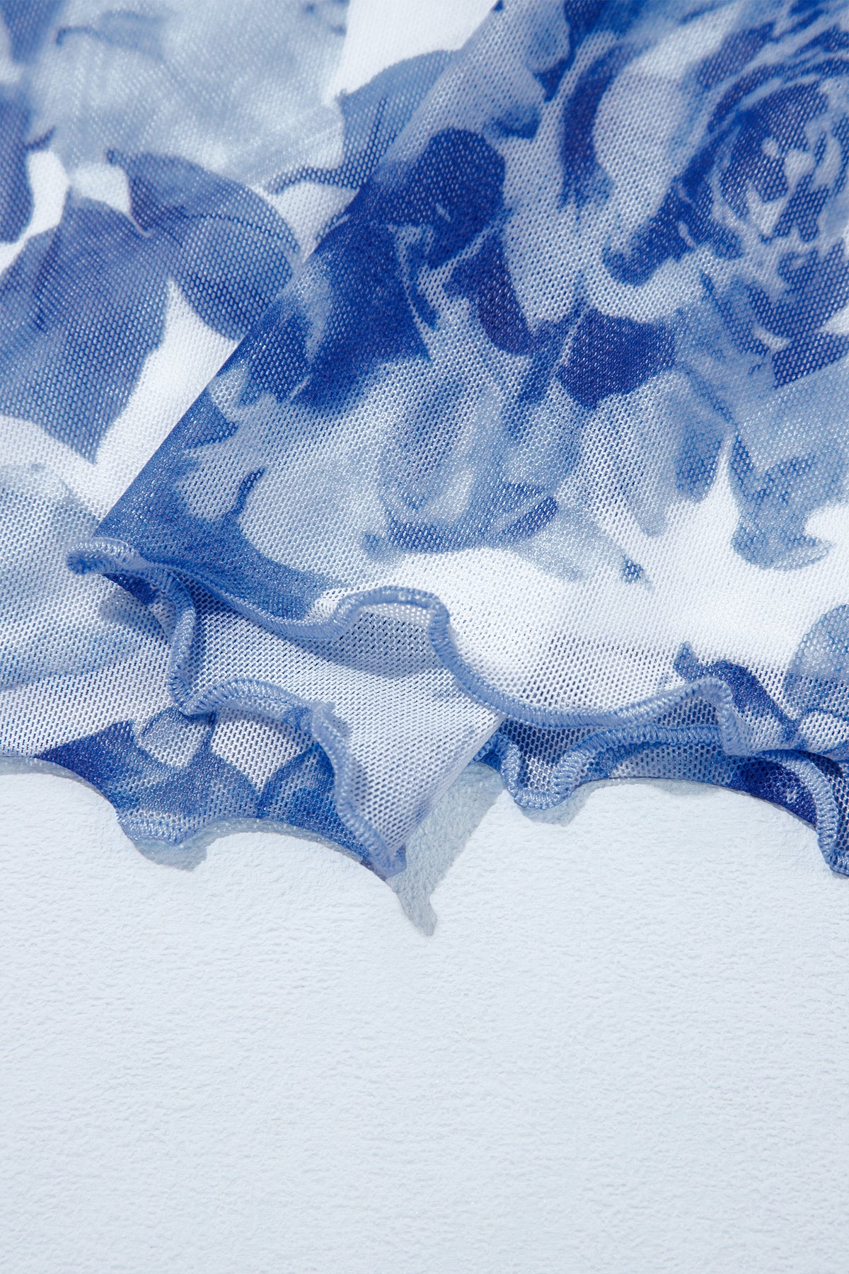 The Powder Blue Petals Mesh Top
