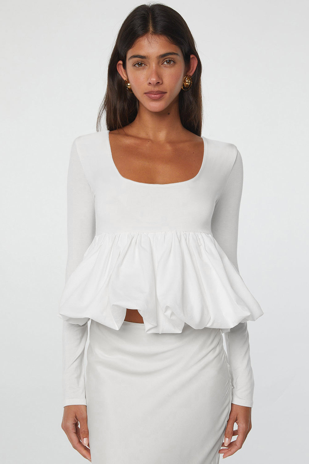 Ivory Allure Peplum Blouse