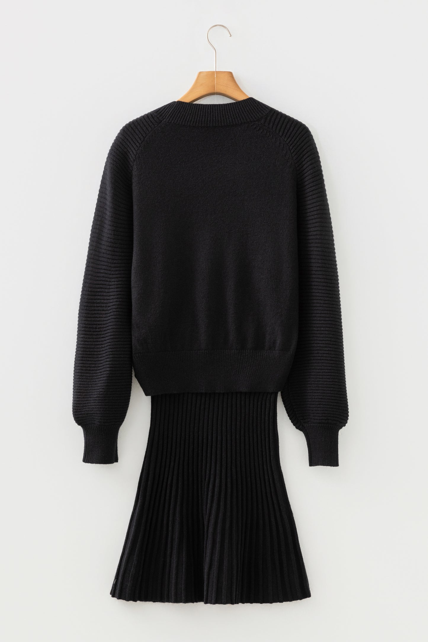 Midnight Ribbed Sweater Set
