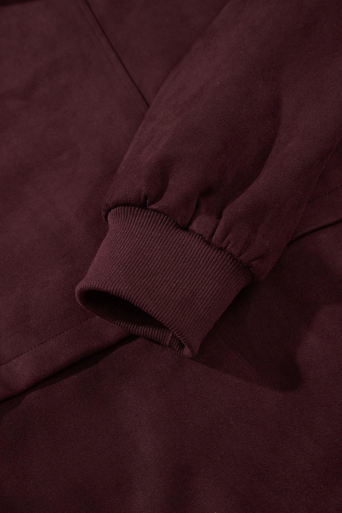 Chicory Coffee Solid Zip-up Metal Placket Collar Long Sleeve Jacket