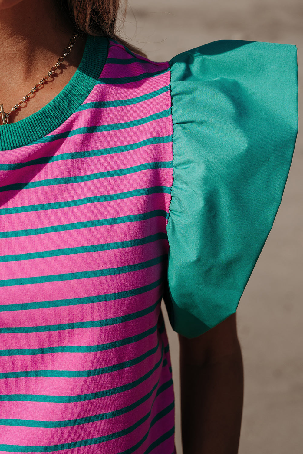 The Palm Springs Stripe Statement Blouse