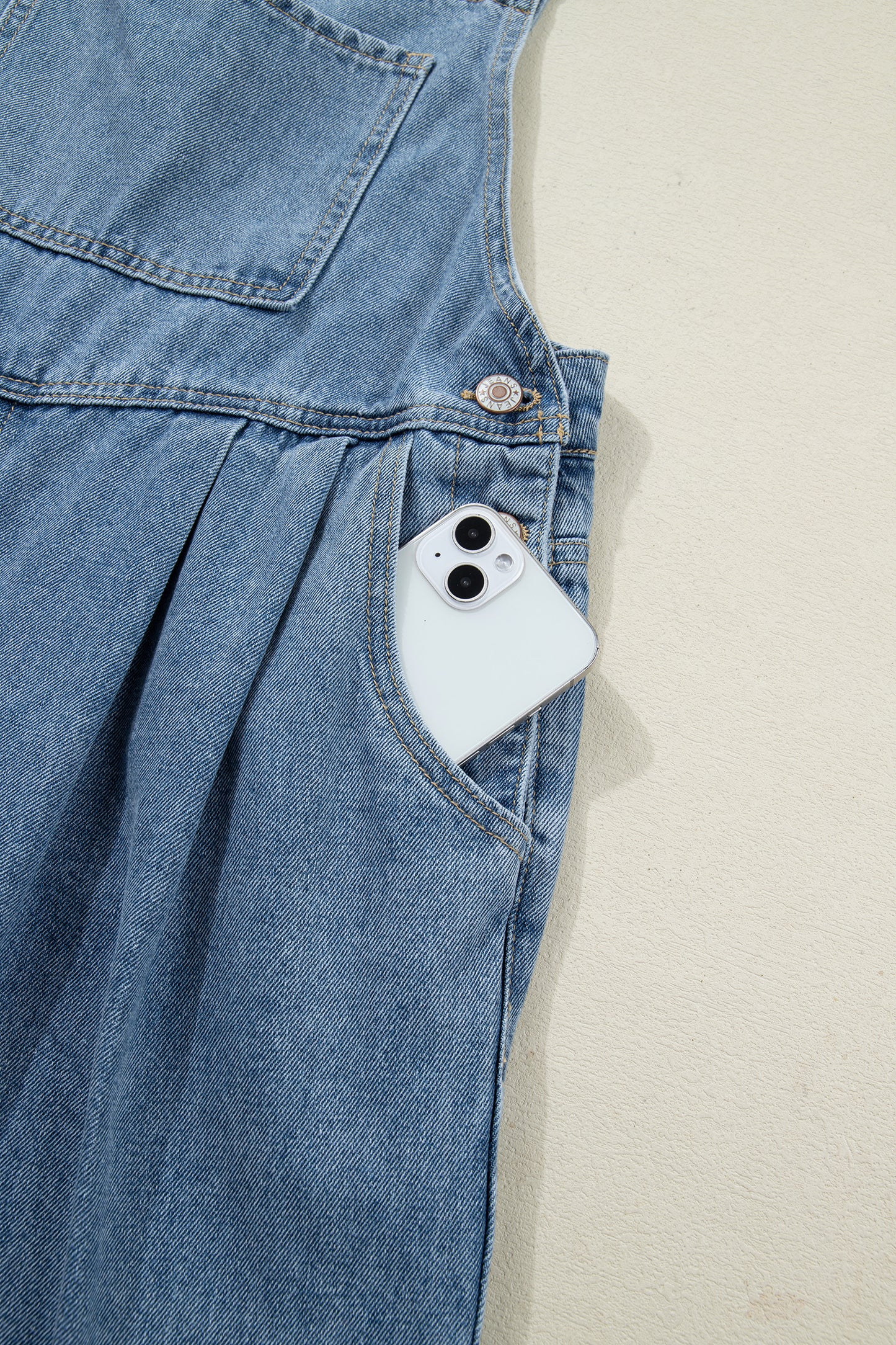 Sunlit Stitch Denim Overalls