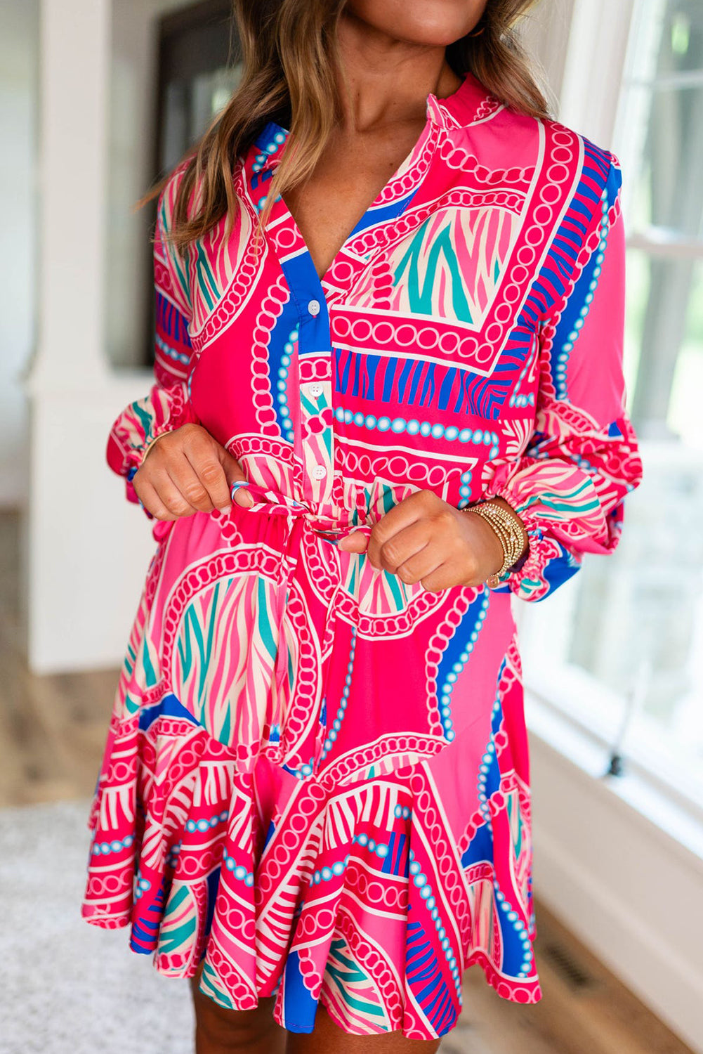The Pink Palm Party Dress