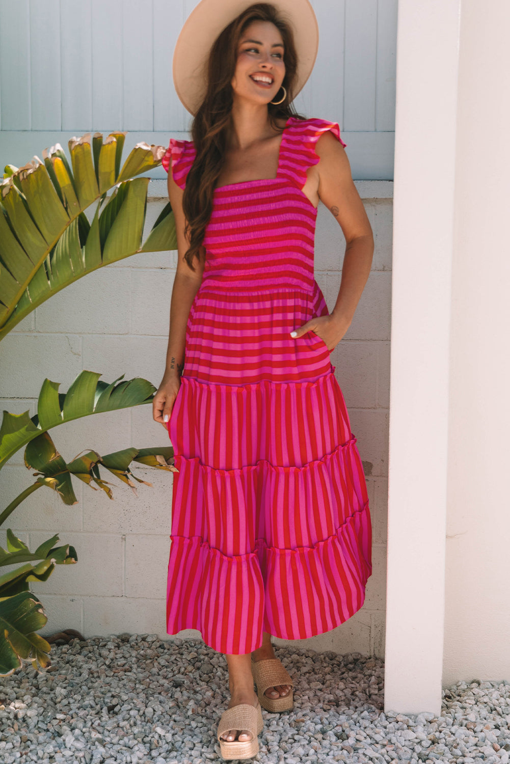The Pink Lemonade Stripe Midi Dress