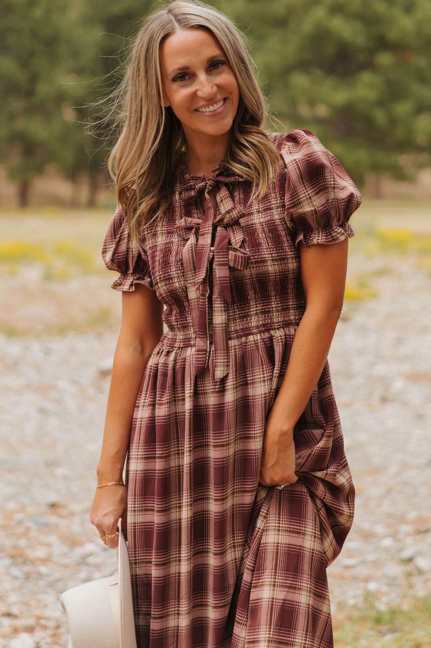 The Bow & Plaid Game Day Maxi Dress