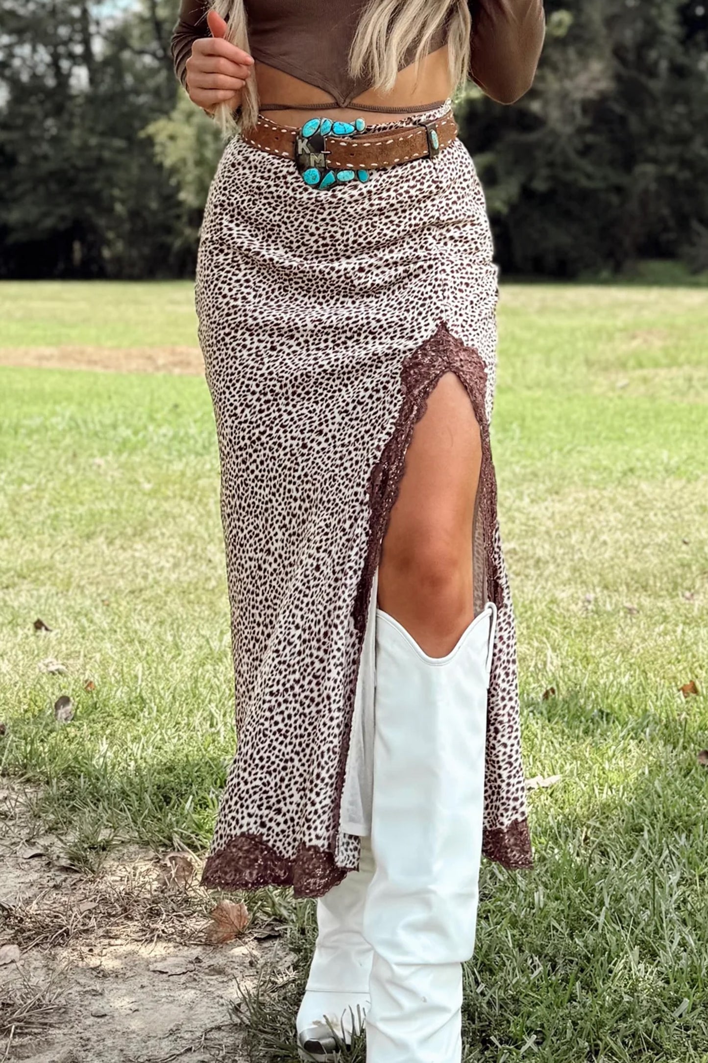 The After Hours Leopard Midi Skirt
