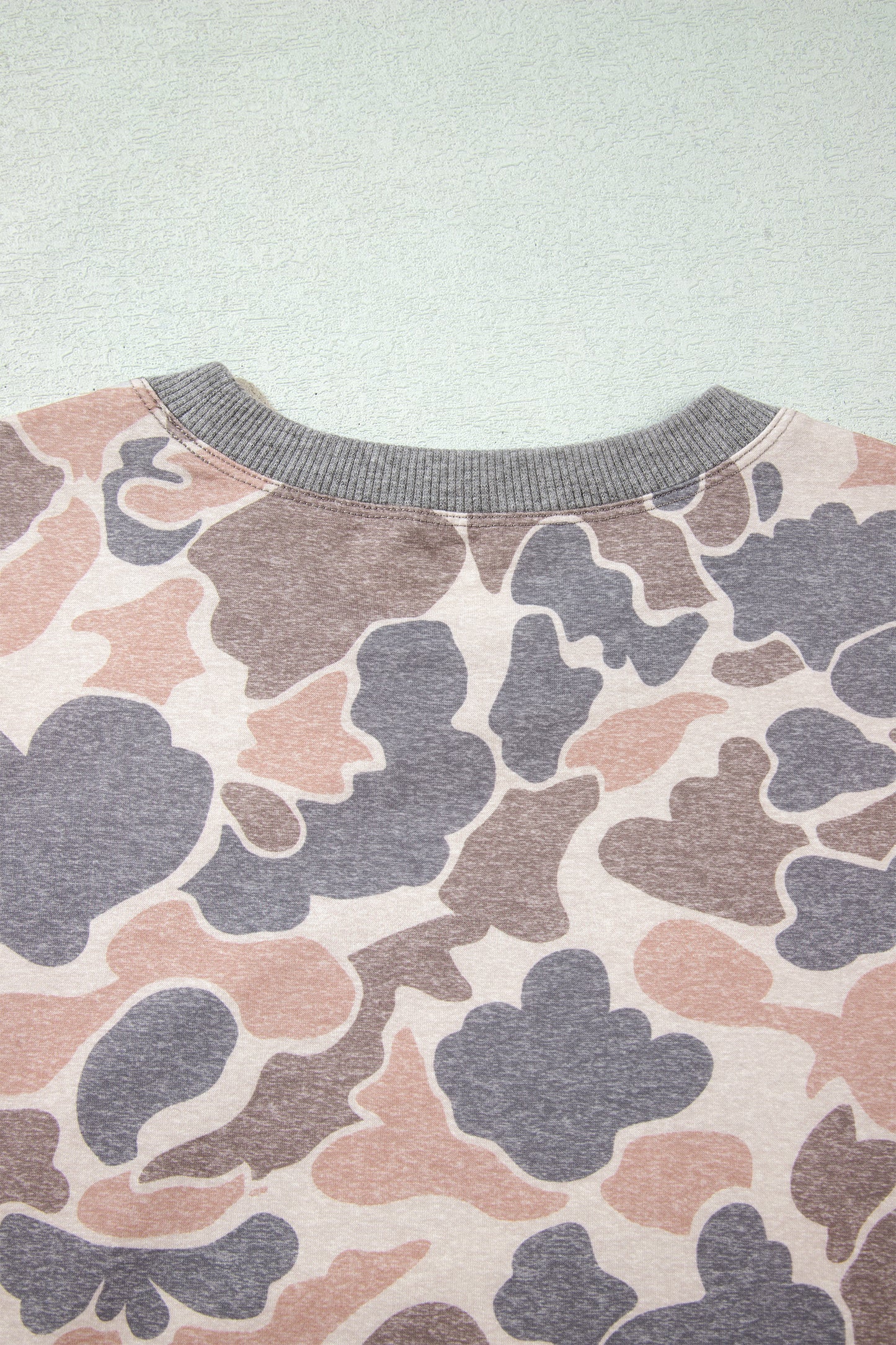 Multicolour Camouflage Print Long Sleeve Top Loose 2pcs Pants Set