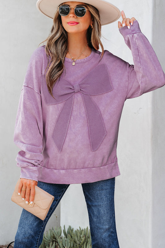 Pretty in Purple Bow Crewneck