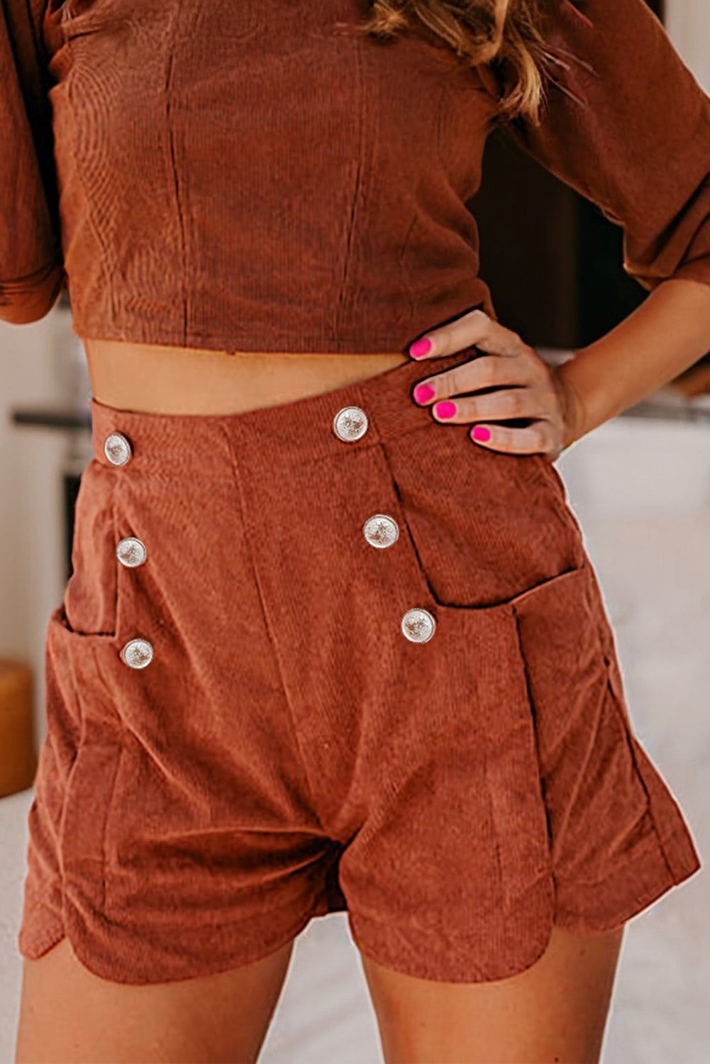 The Harvest Cord Button Shorts