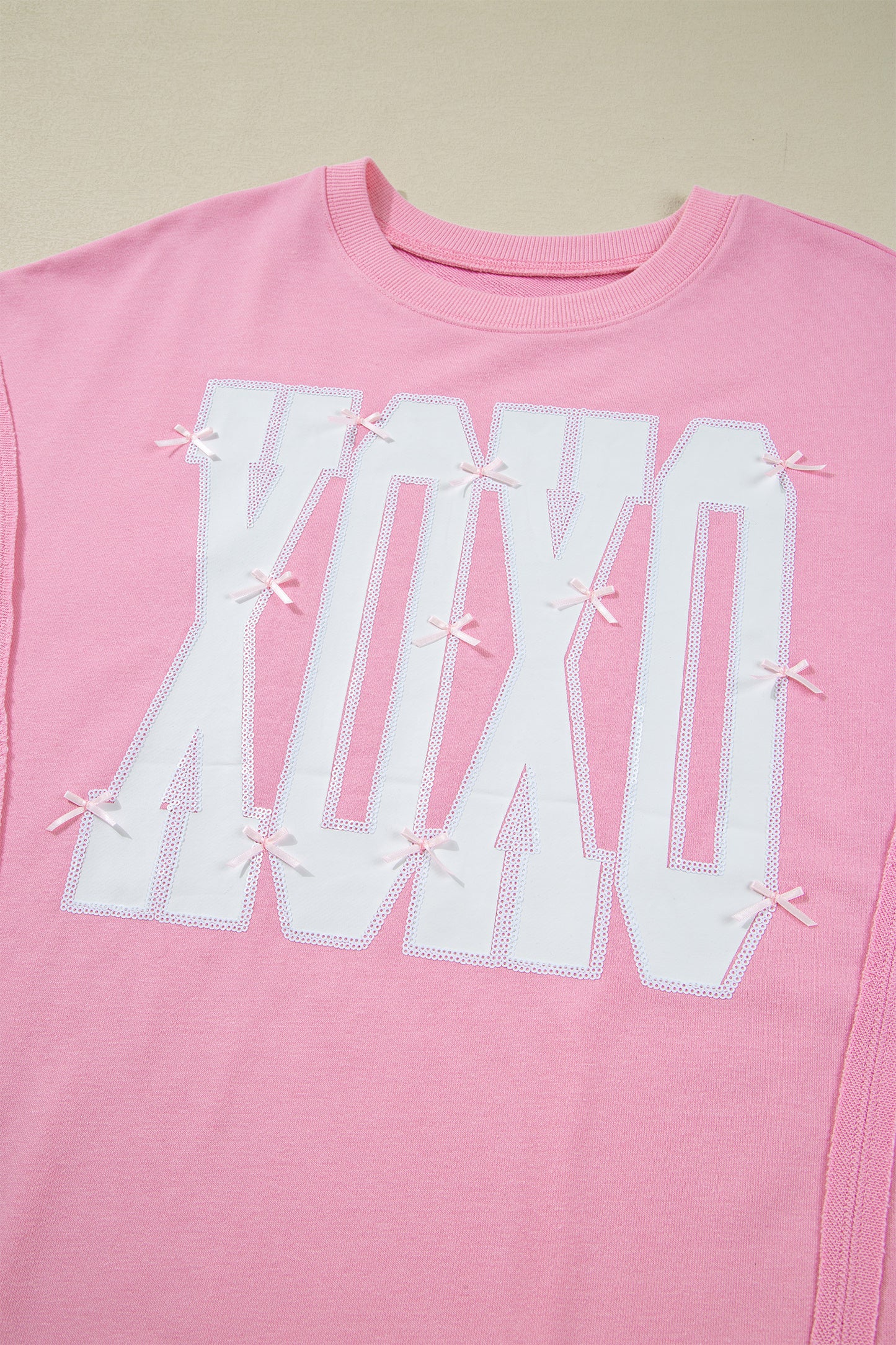 Pink Bow Sequin XOXO Sweatshirt