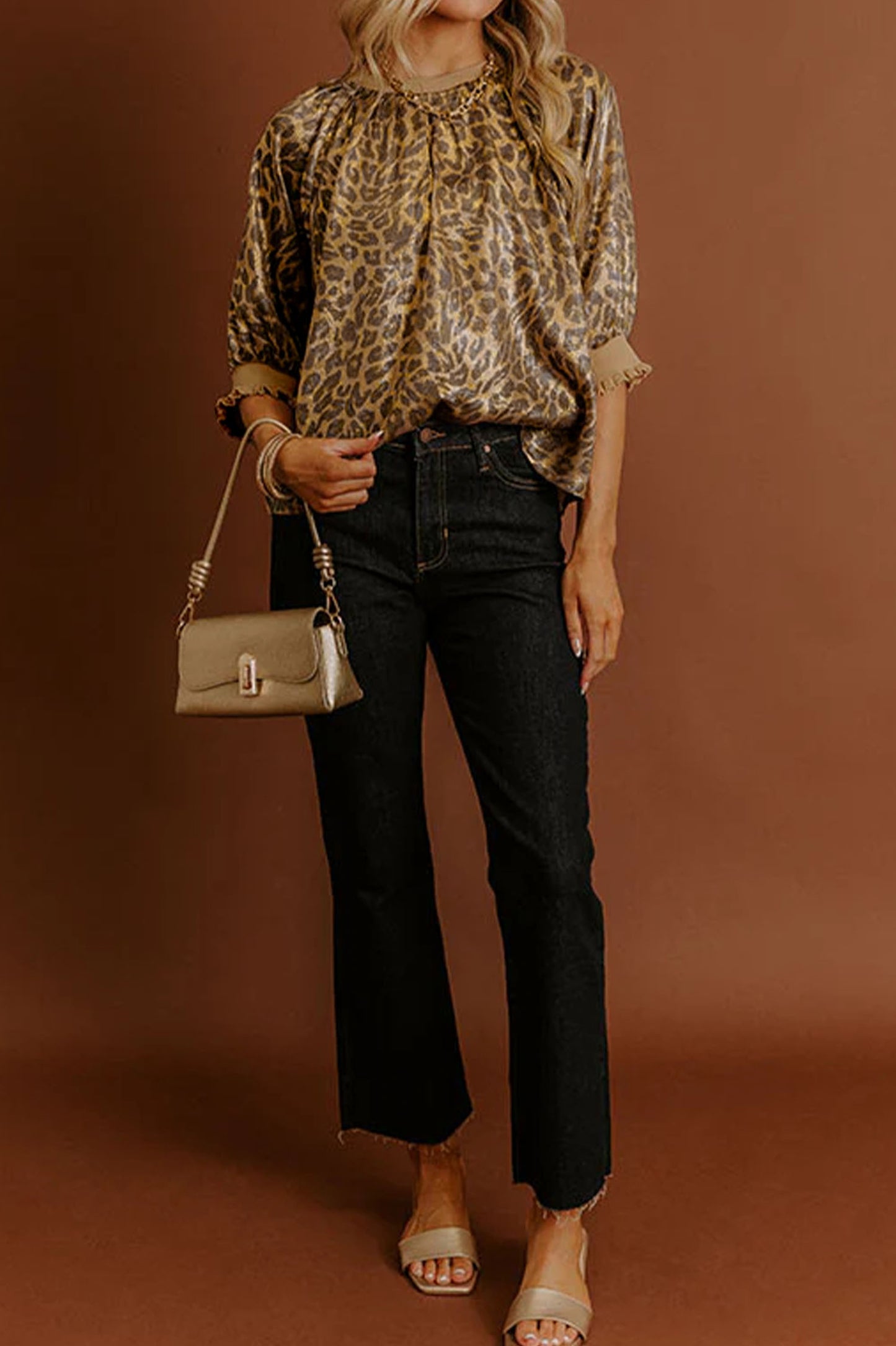 Golden Hour Leopard Blouse