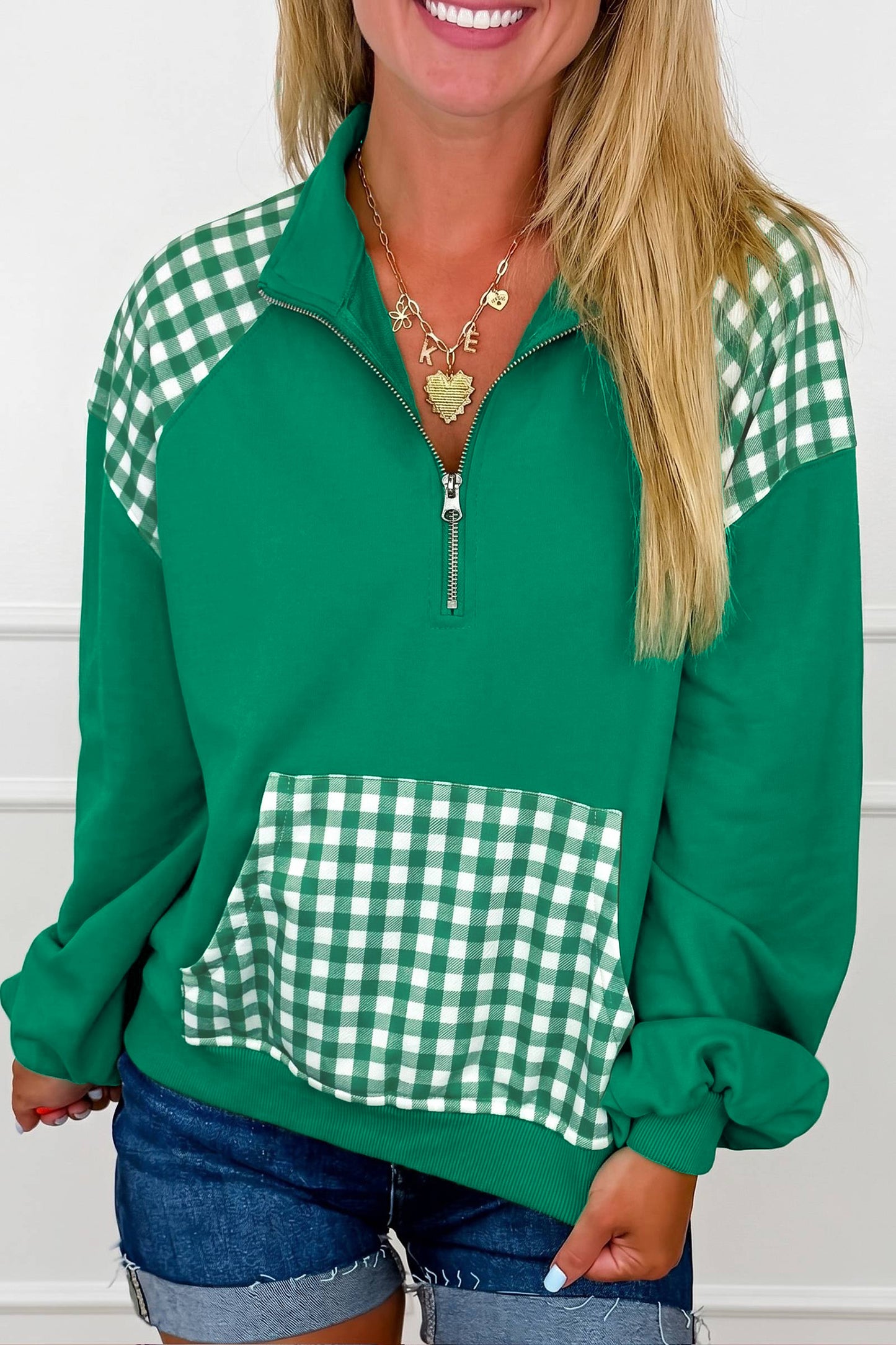 The Gingham Darling Quarter Zip