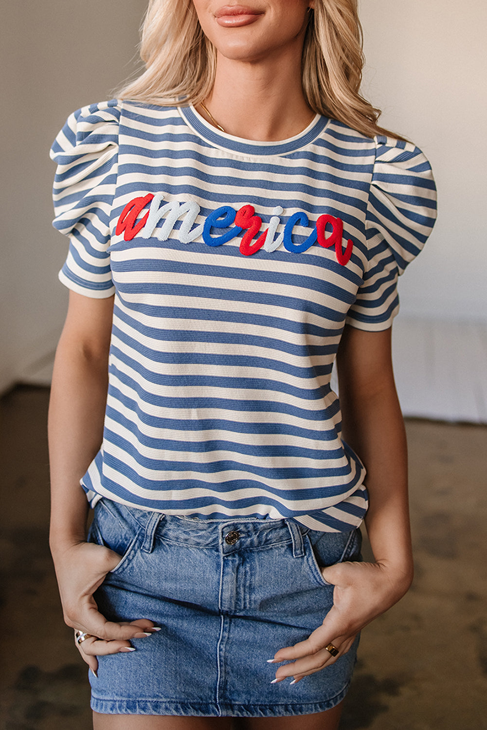 Liberty Stripe Puff Tee