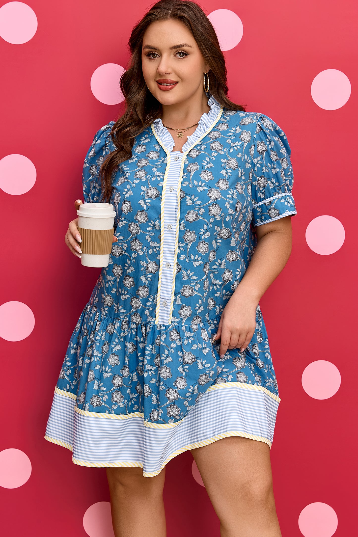 Harbor Garden Shirt Dress- Curvy