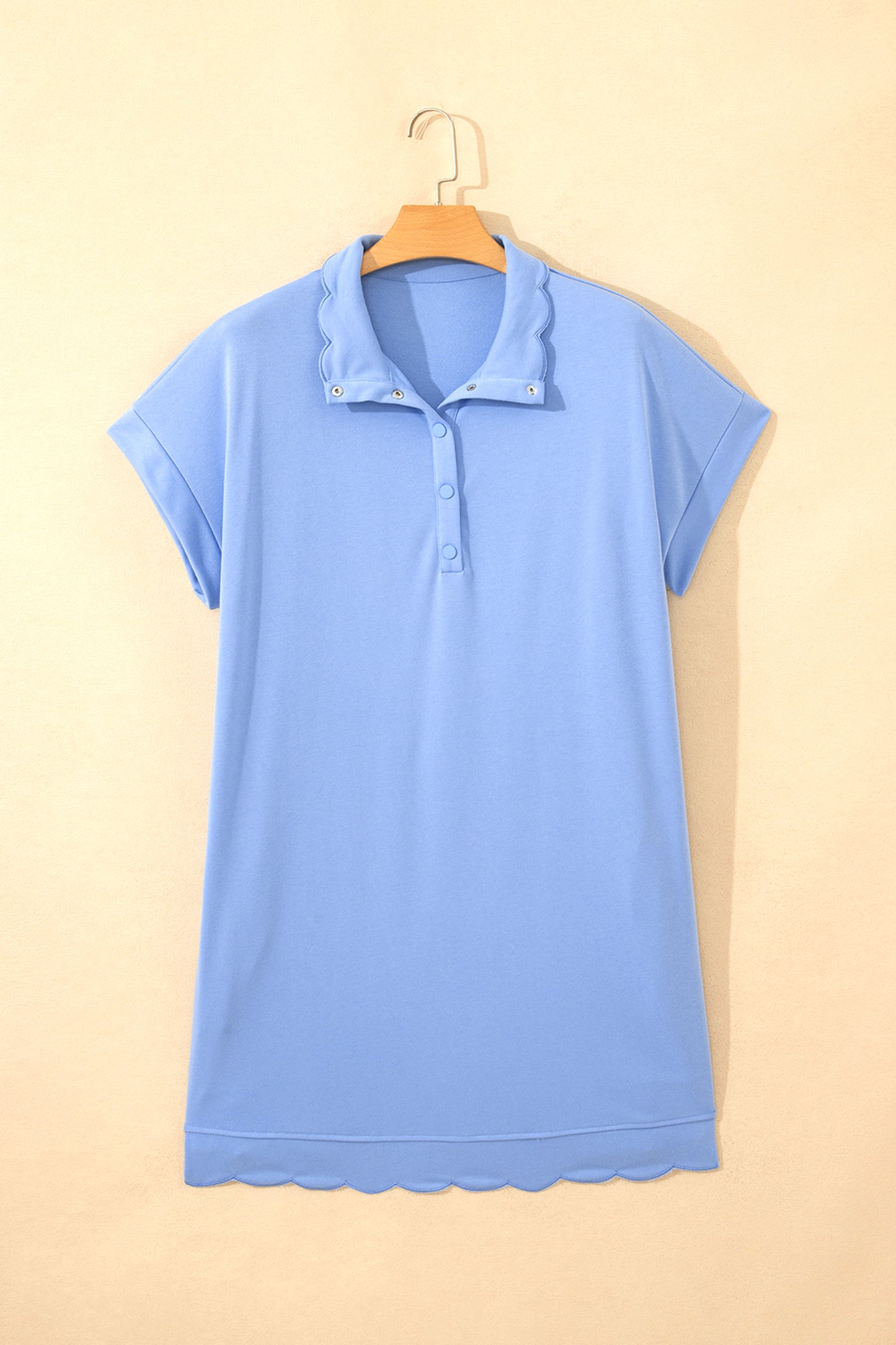 Curvy Blue Skies Scallop Dress