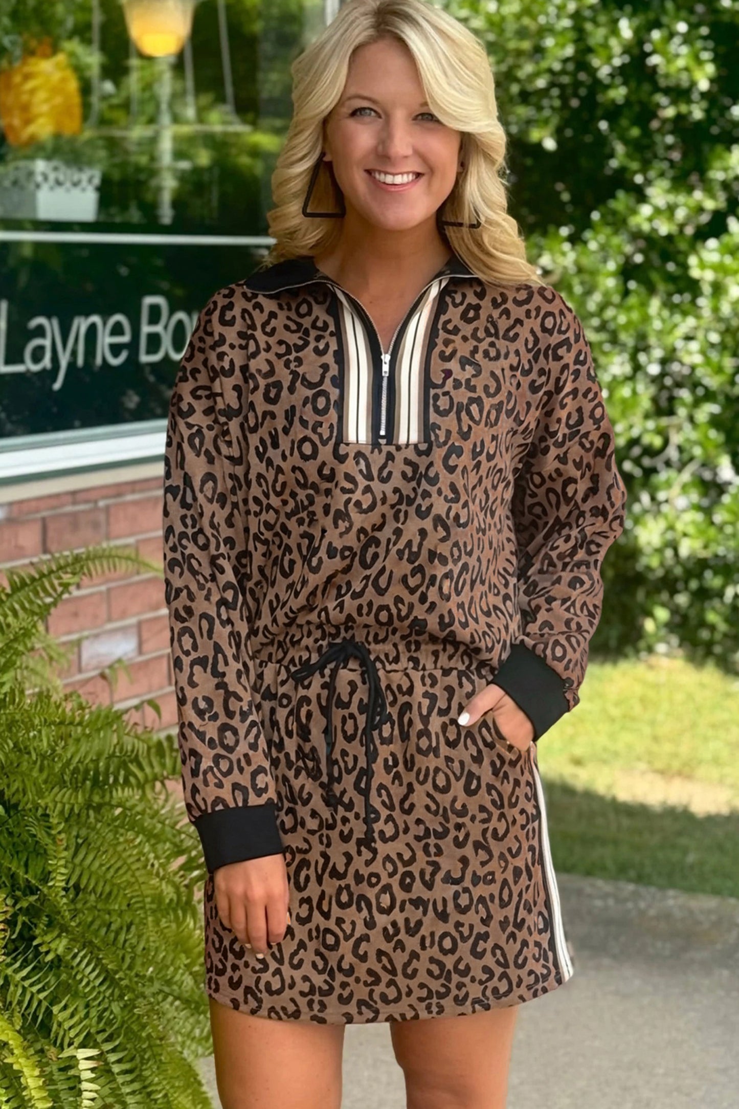 Wild Intentions Leopard Half-Zip Set