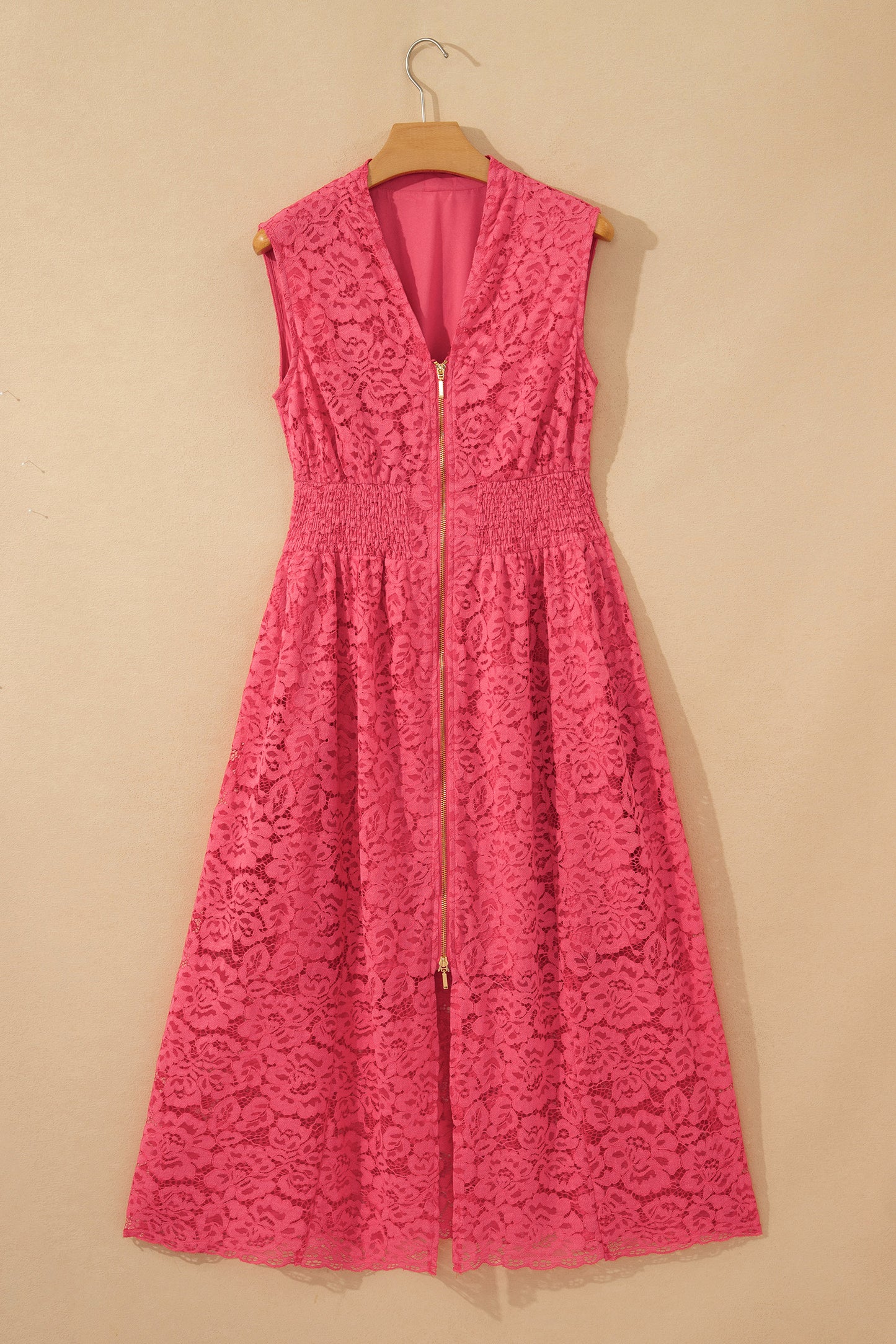 Rosé Riviera Lace Midi
