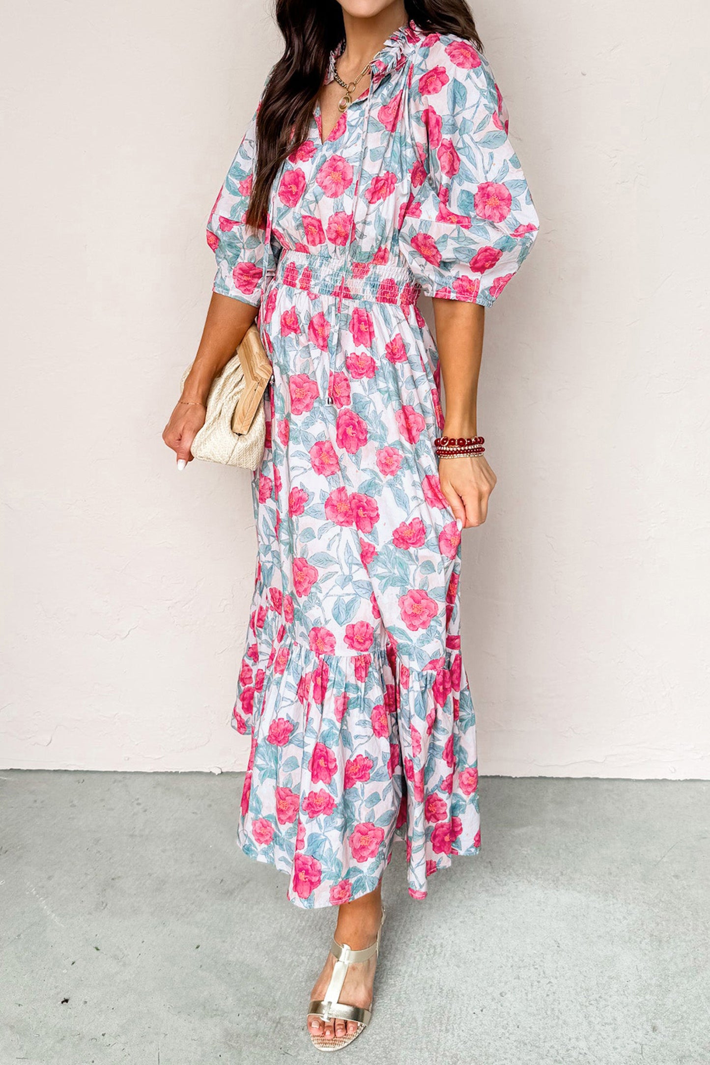 The Rosé Garden Midi Dress