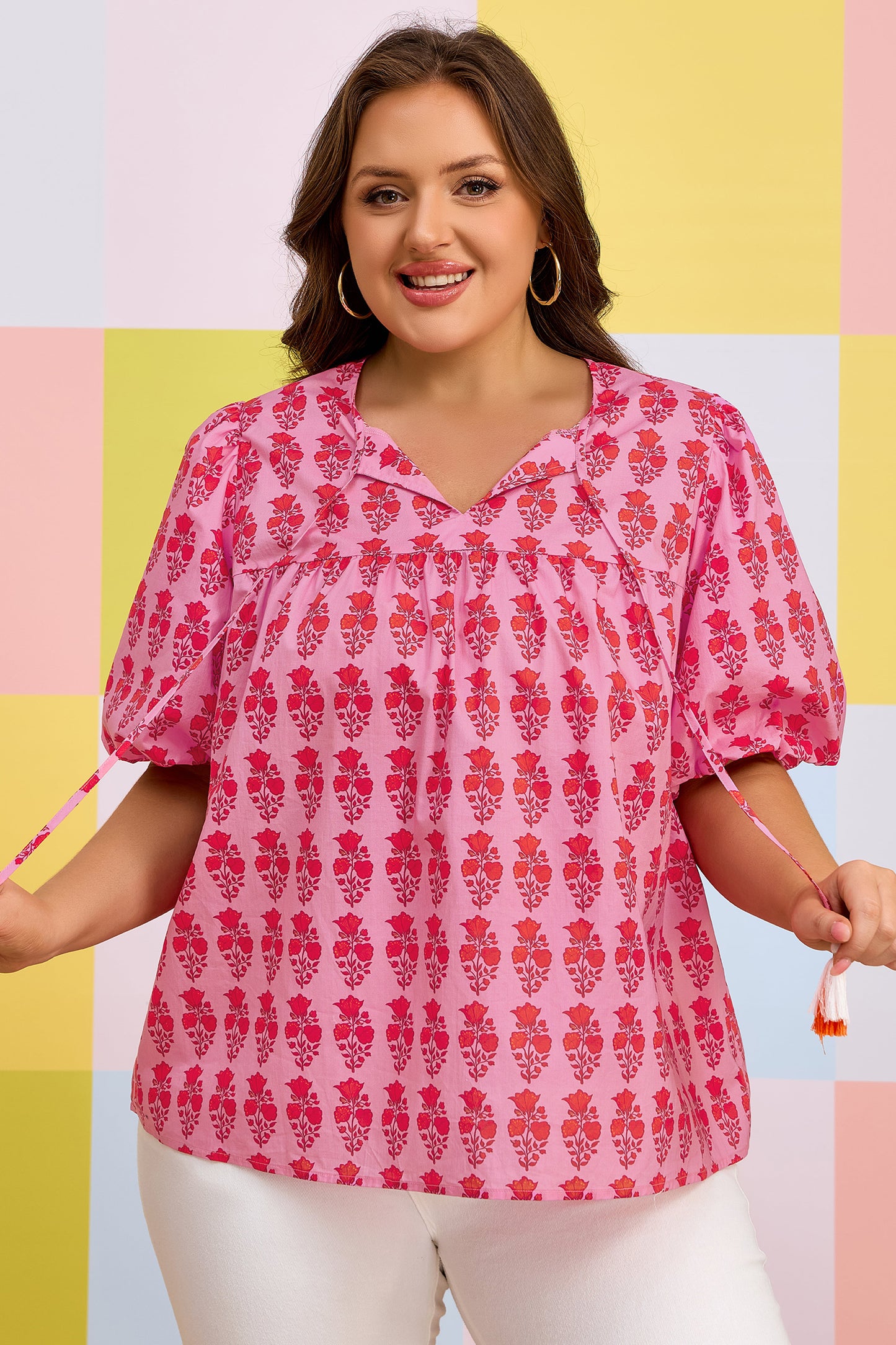 Pink Petals & Punch Blouse Curvy