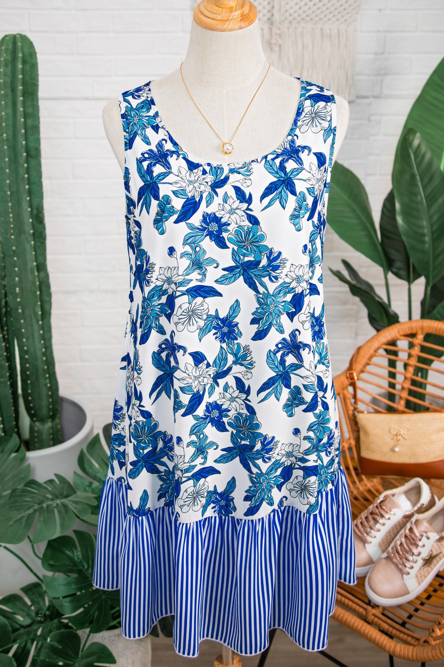 Harbor Bloom Drop-Waist Dress