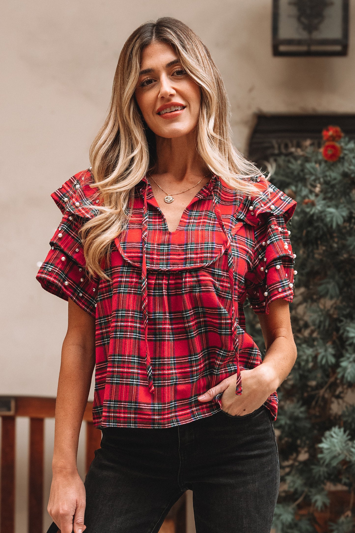 Merry Manor Ruffle Blouse