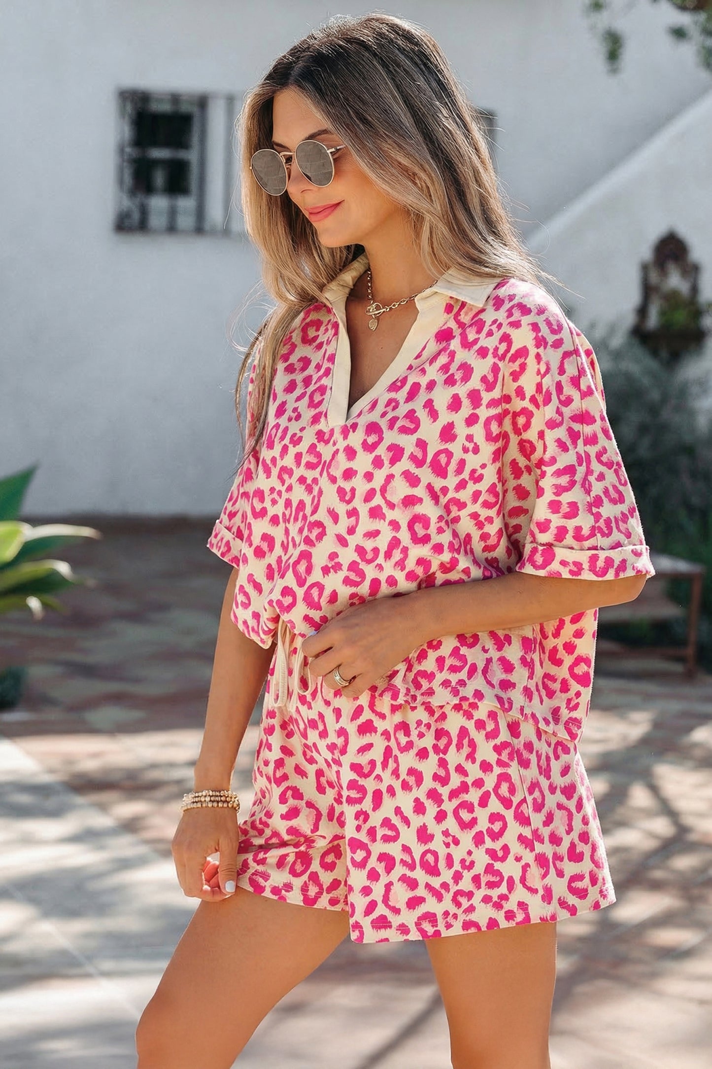 The Blush Leopard Lounge Set