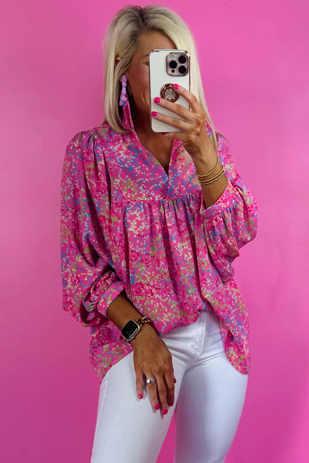 Pink Confetti Babydoll Top