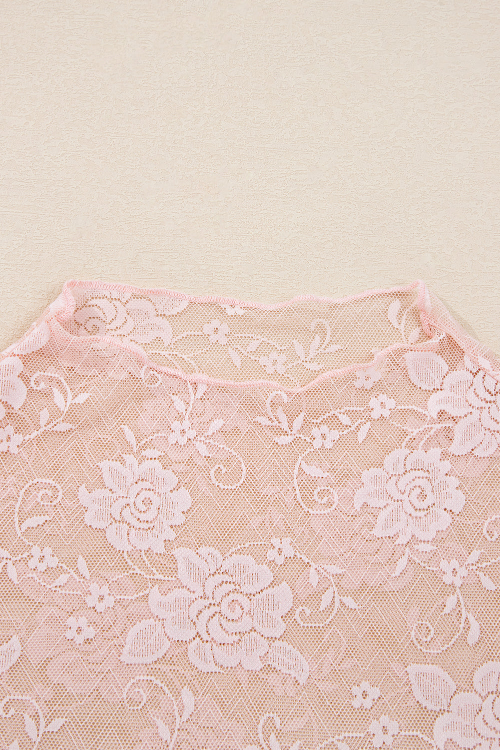 Blushing Lace Mock Neck Top