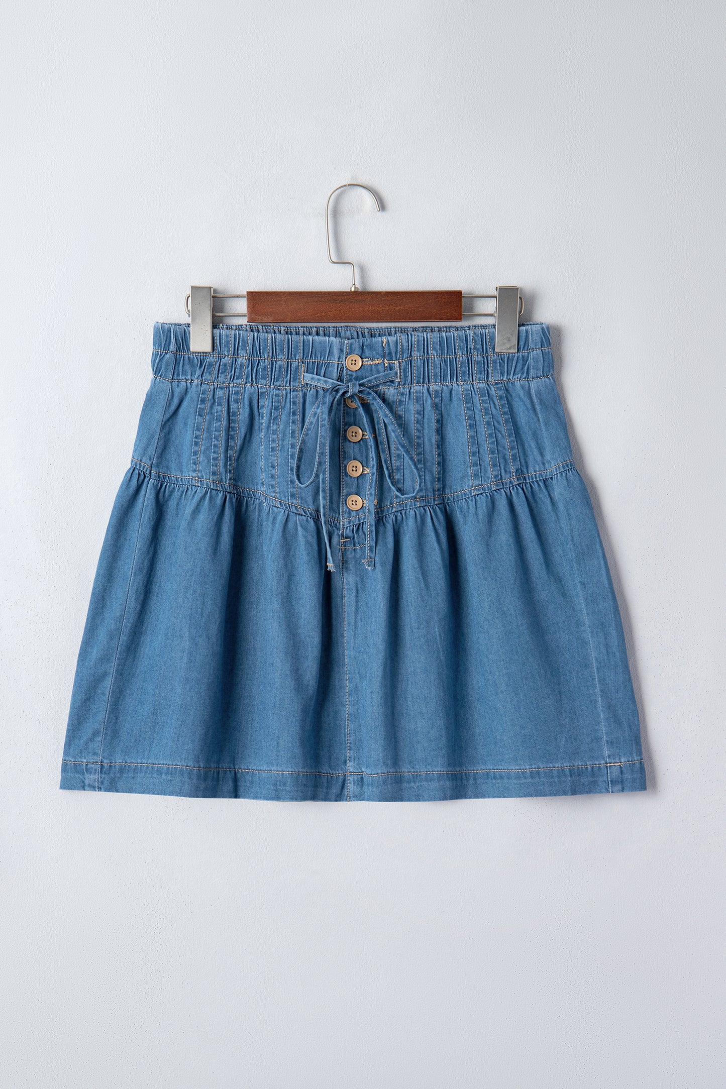 The Chambray Charm Mini Skirt