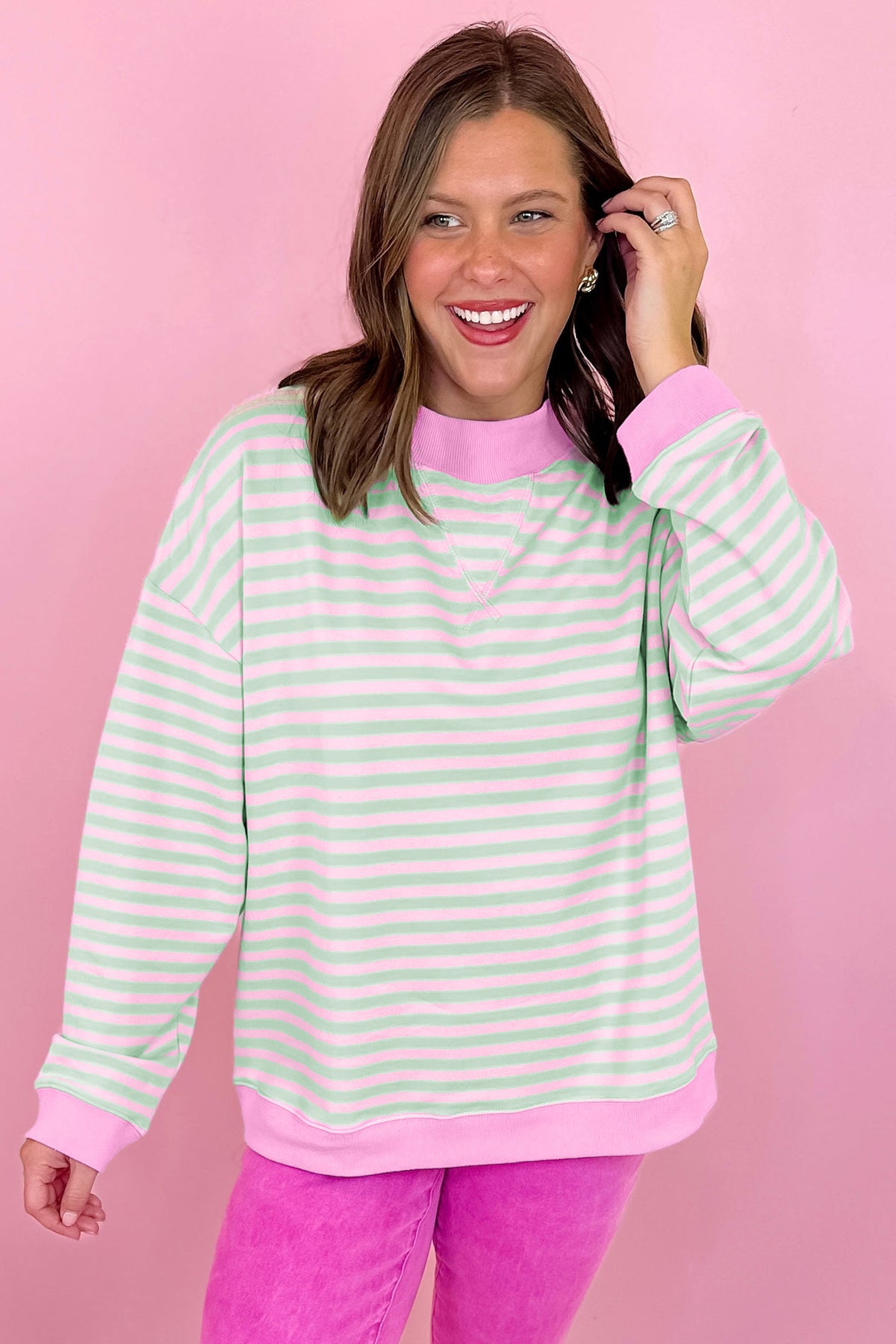 The Sweet Talk Stripe Sweatshirt