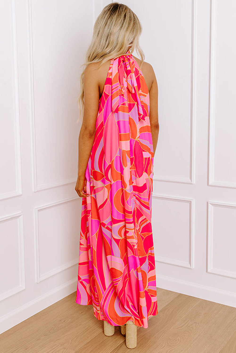 Pink Mirage Halter Maxi