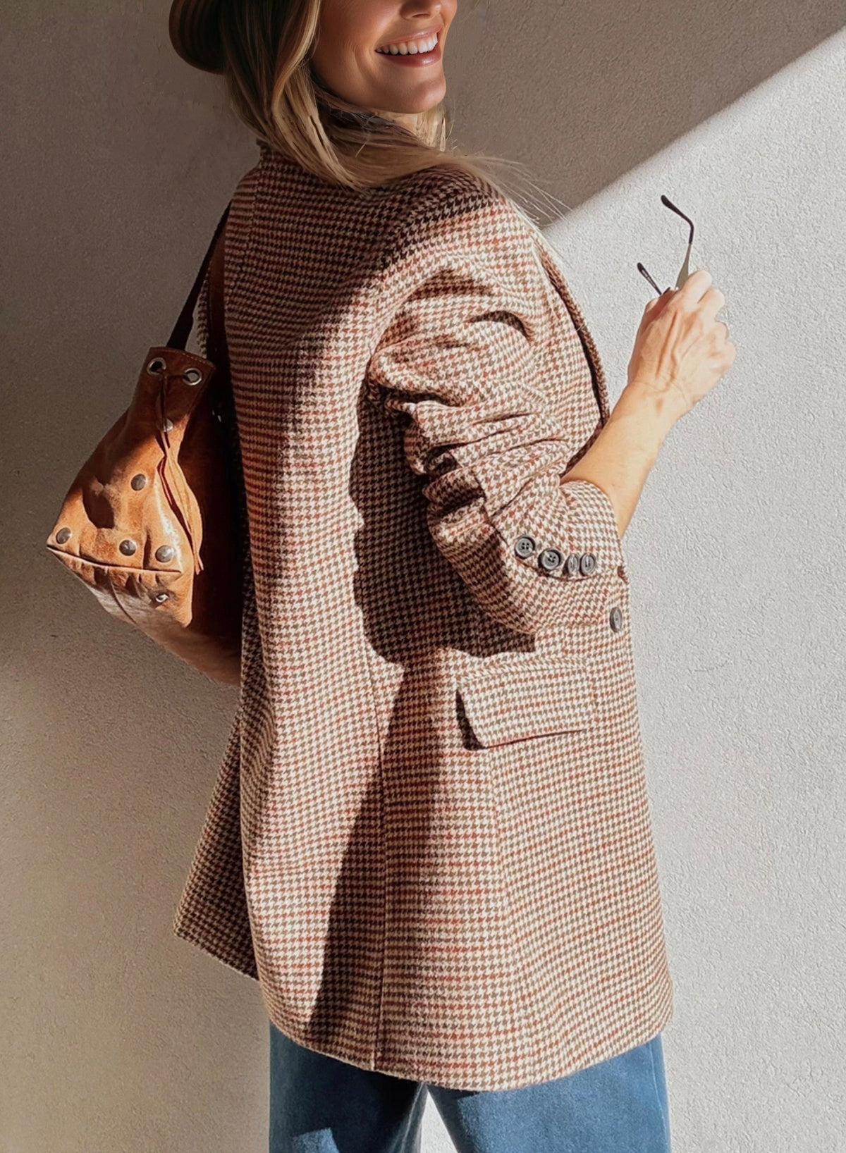 City Line Houndstooth Blazer