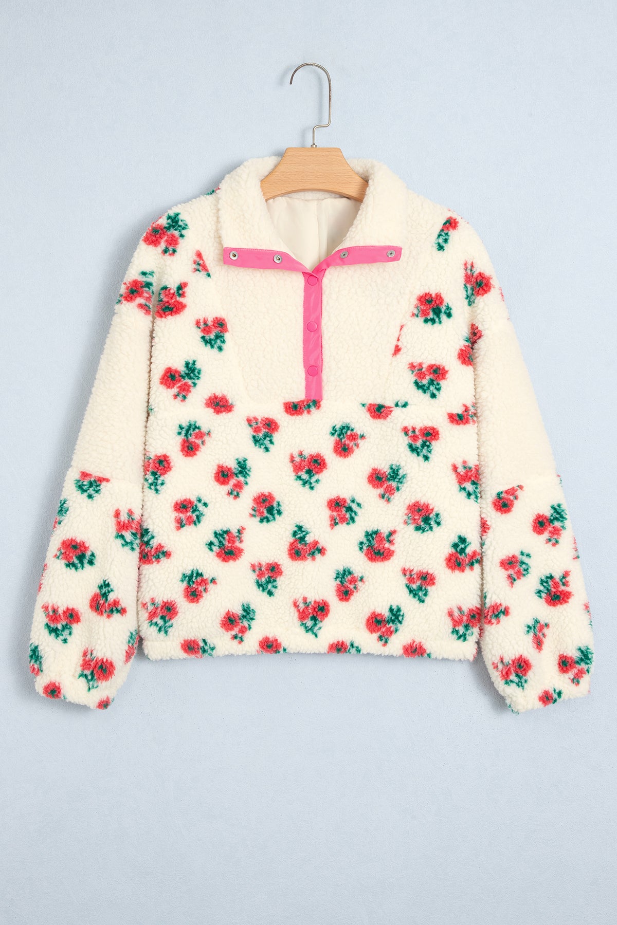 The Rosalie Floral Sherpa Pullover
