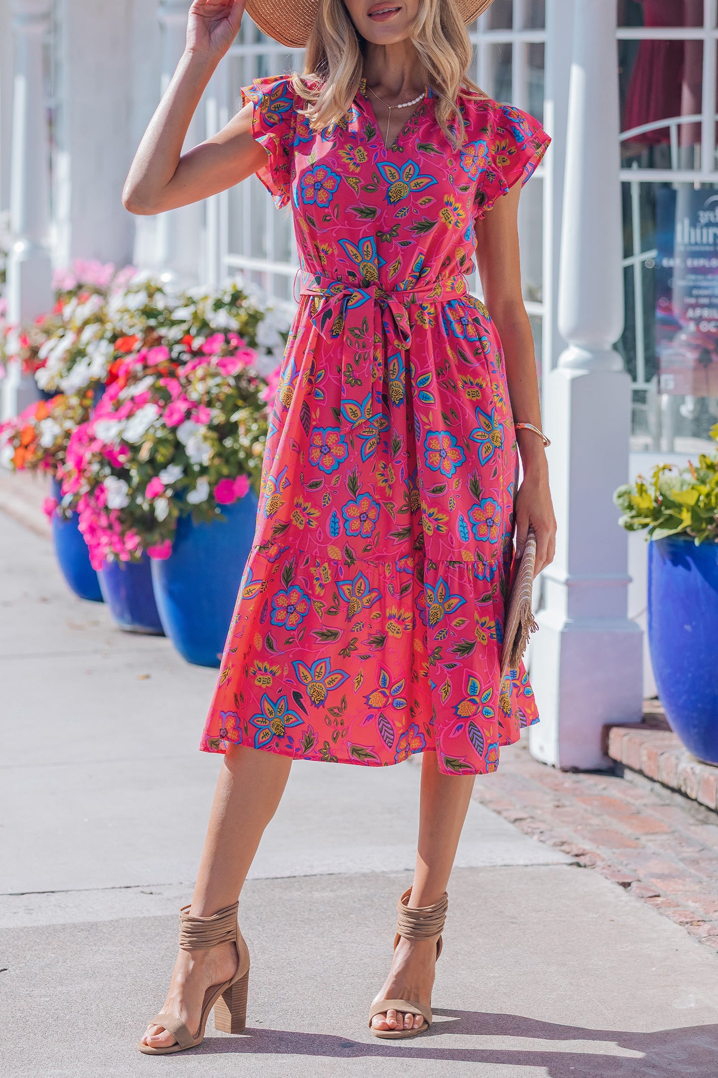 The Positano Petals Midi Dress