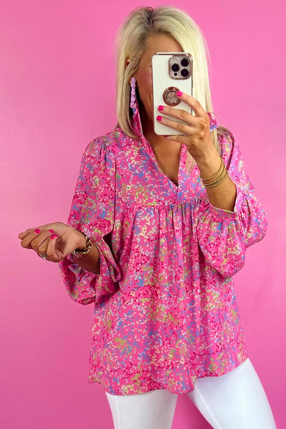 Pink Confetti Babydoll Top