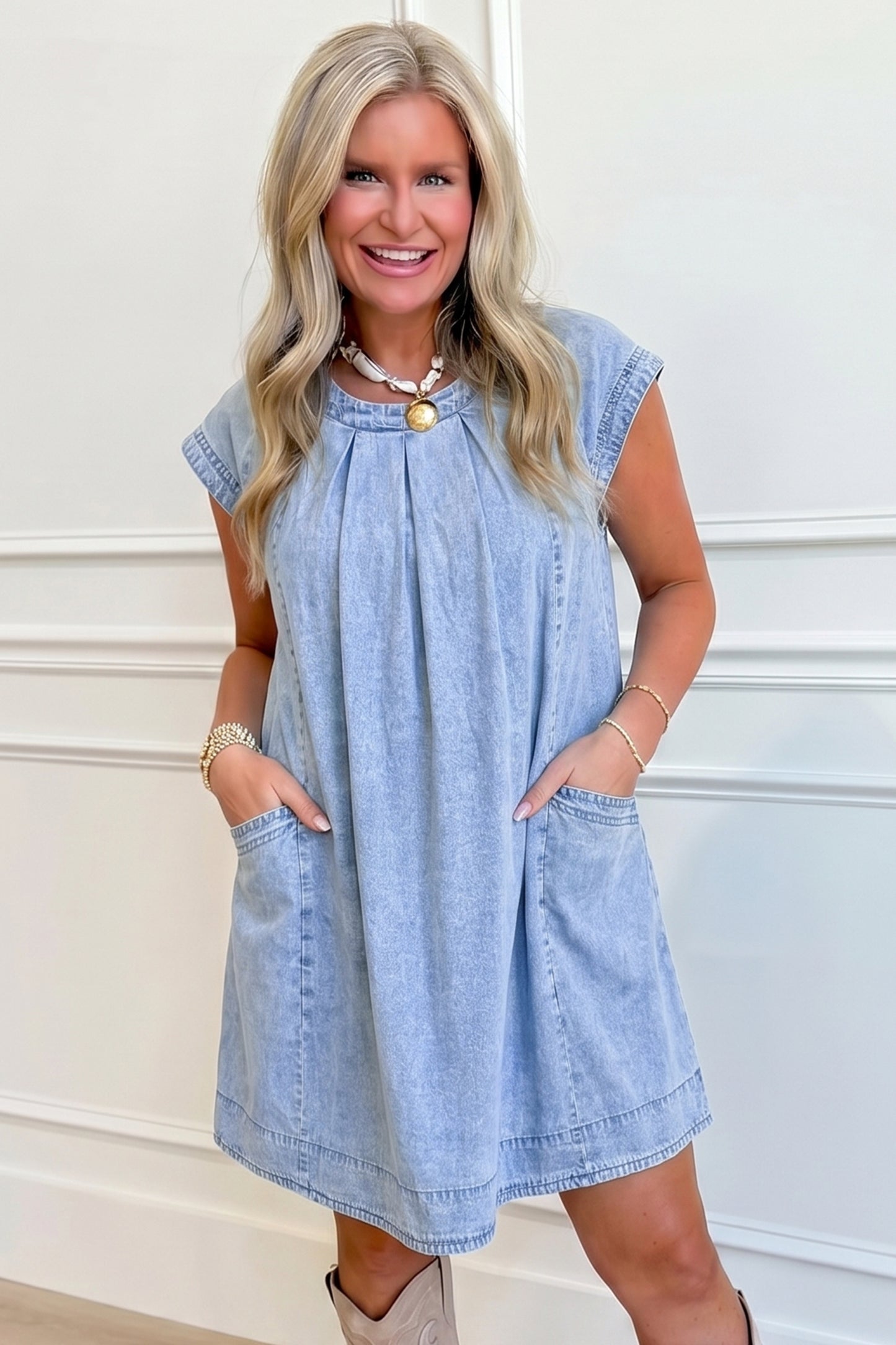 Blue Skies Babydoll Dress