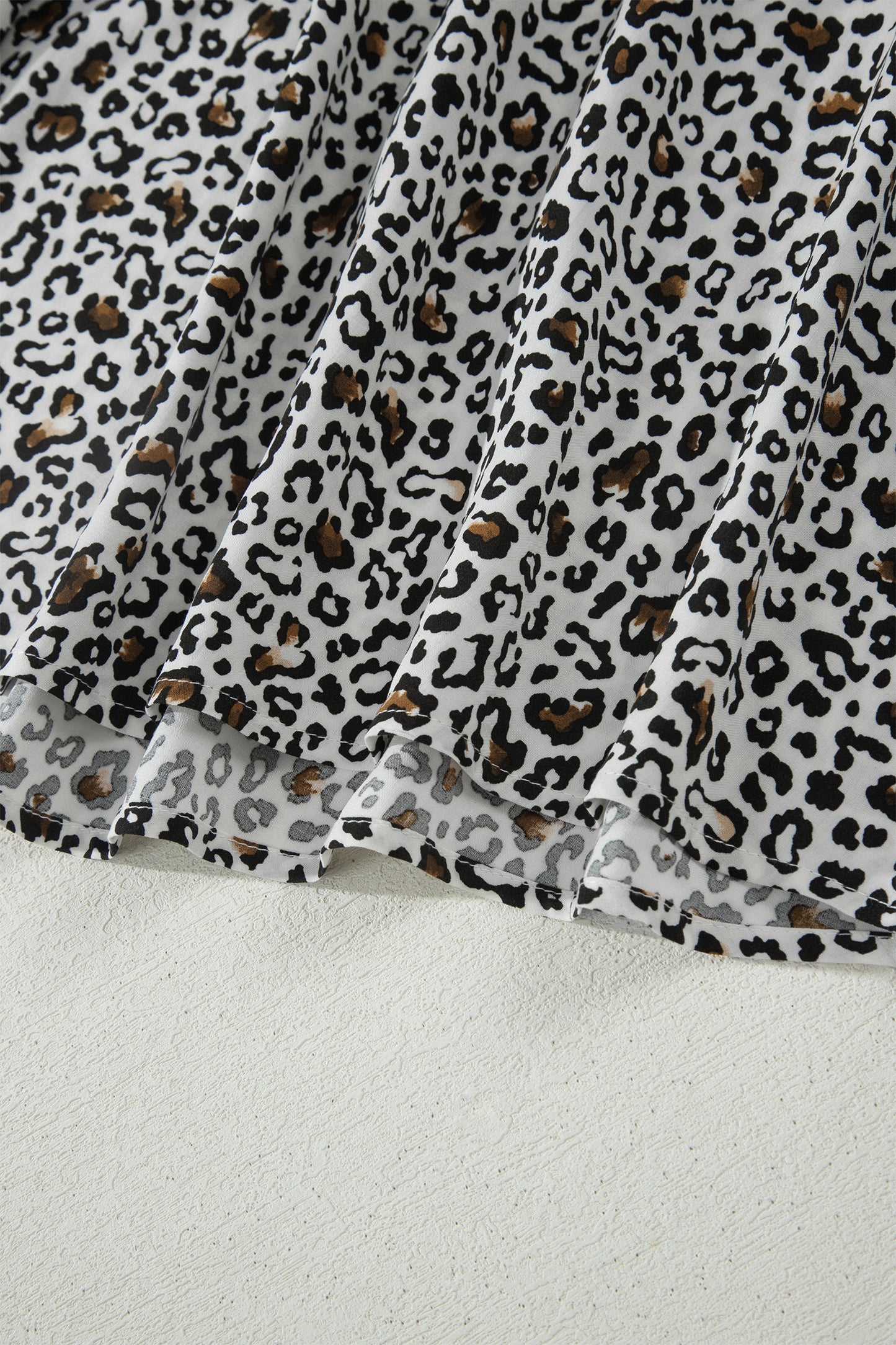 Beige Leopard Zip Front V Neck Cinched Waist Sleeveless Maxi Dress