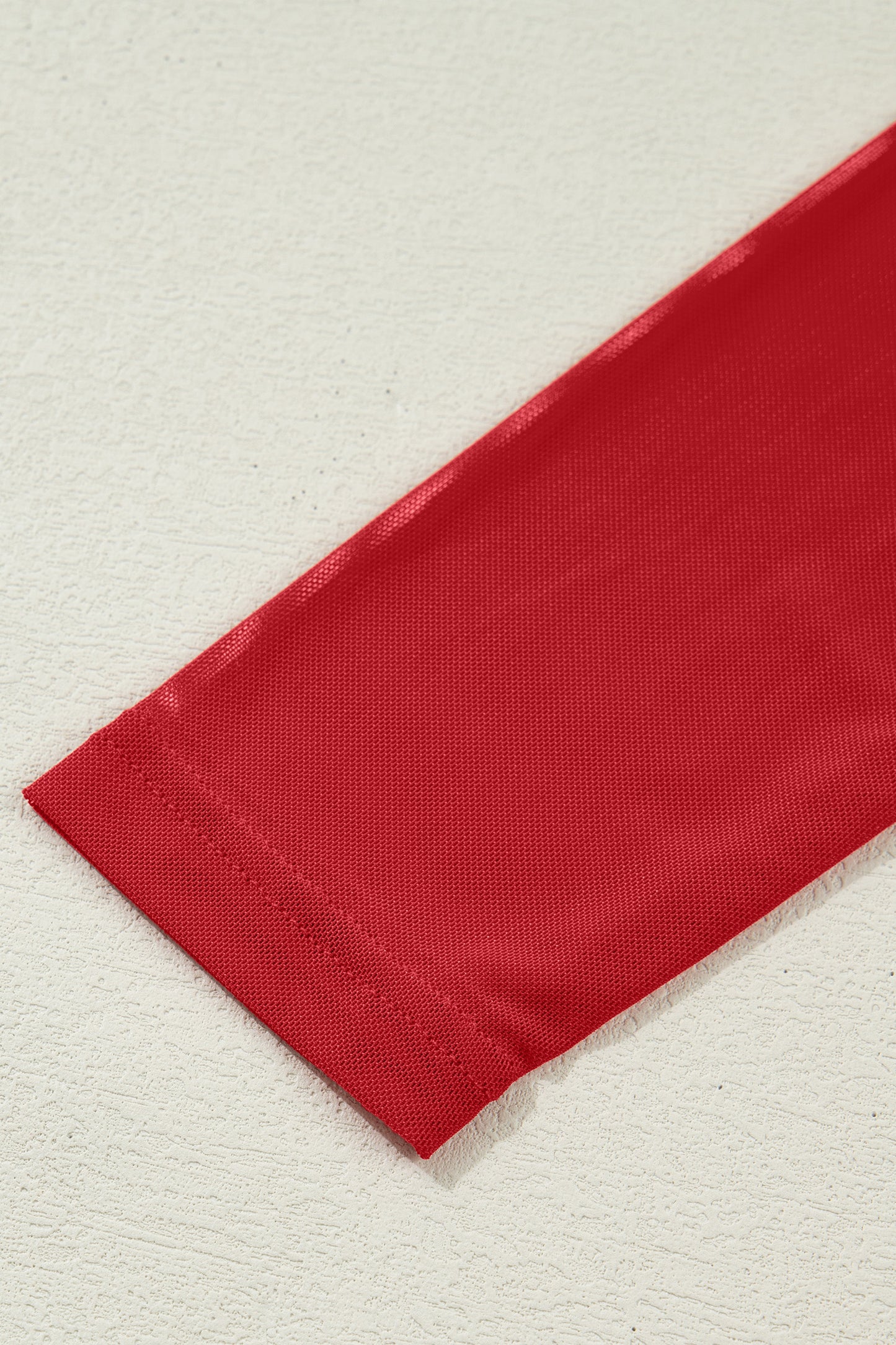 Crimson Allure Mesh Turtleneck