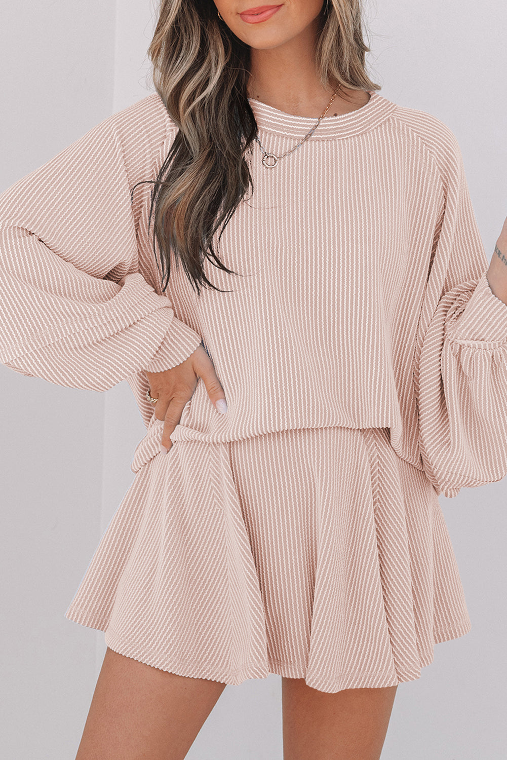 Blush Skies Textured Lounge Set