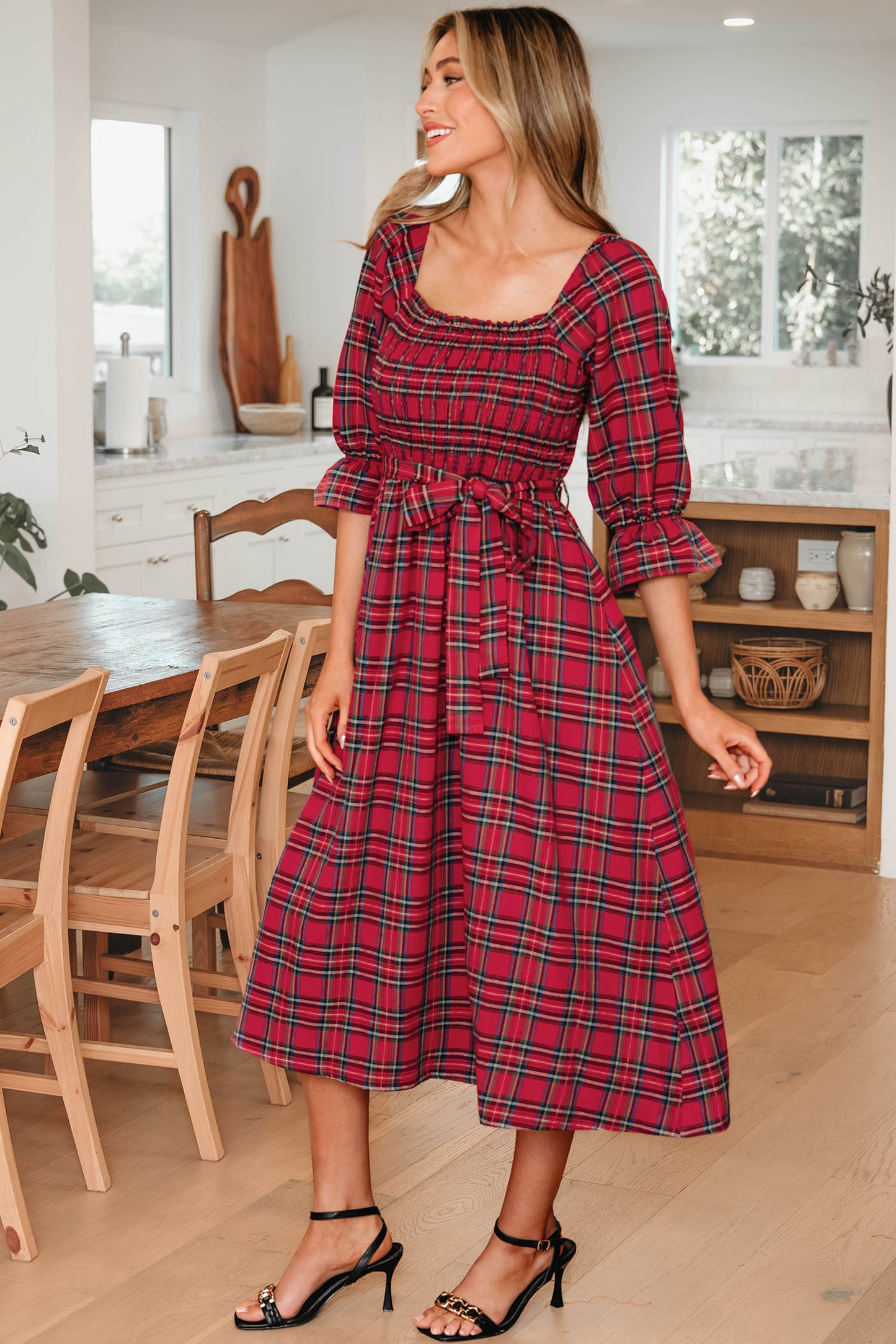 Sugarplum Tartan Smocked Dress