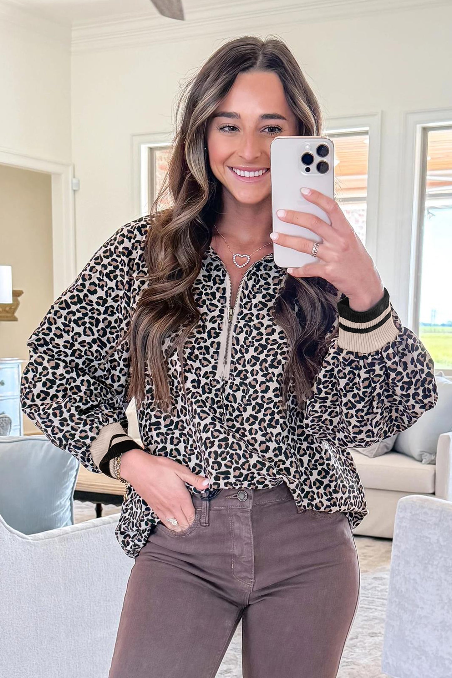 Untamed Elegance Leopard Half-Zip