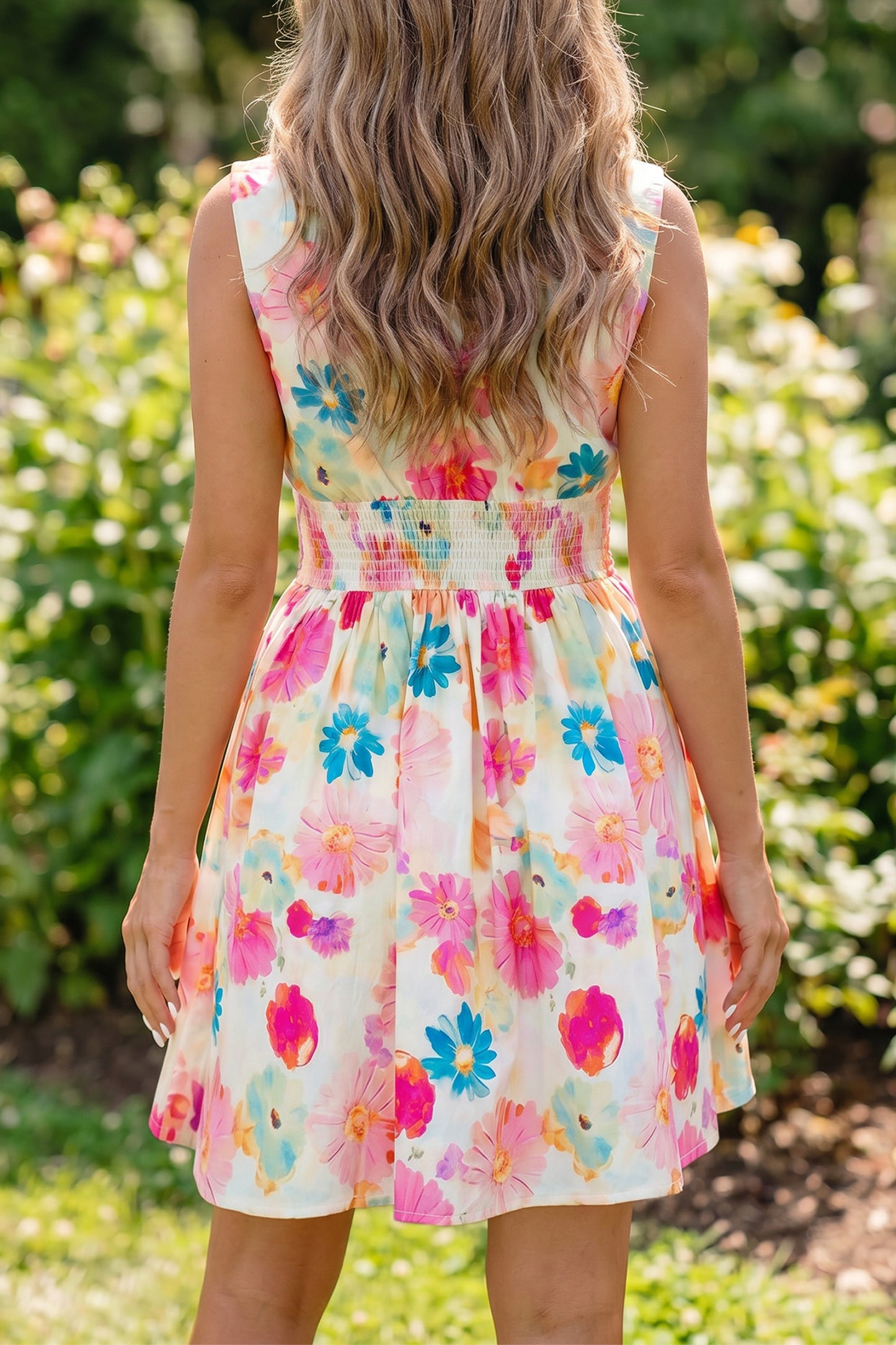 Watercolor Bloom Zip Dress