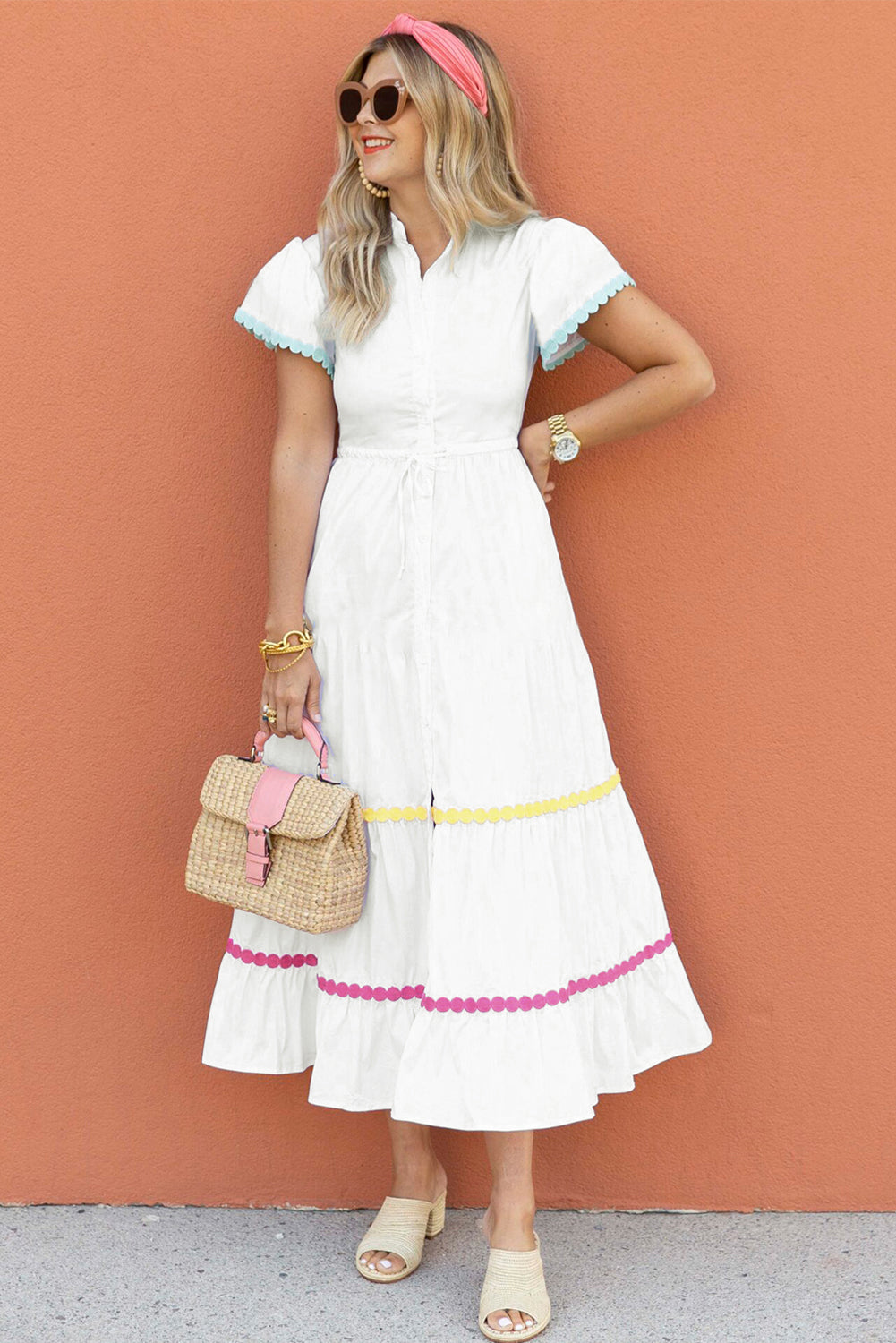Santorini Summer Midi Dress